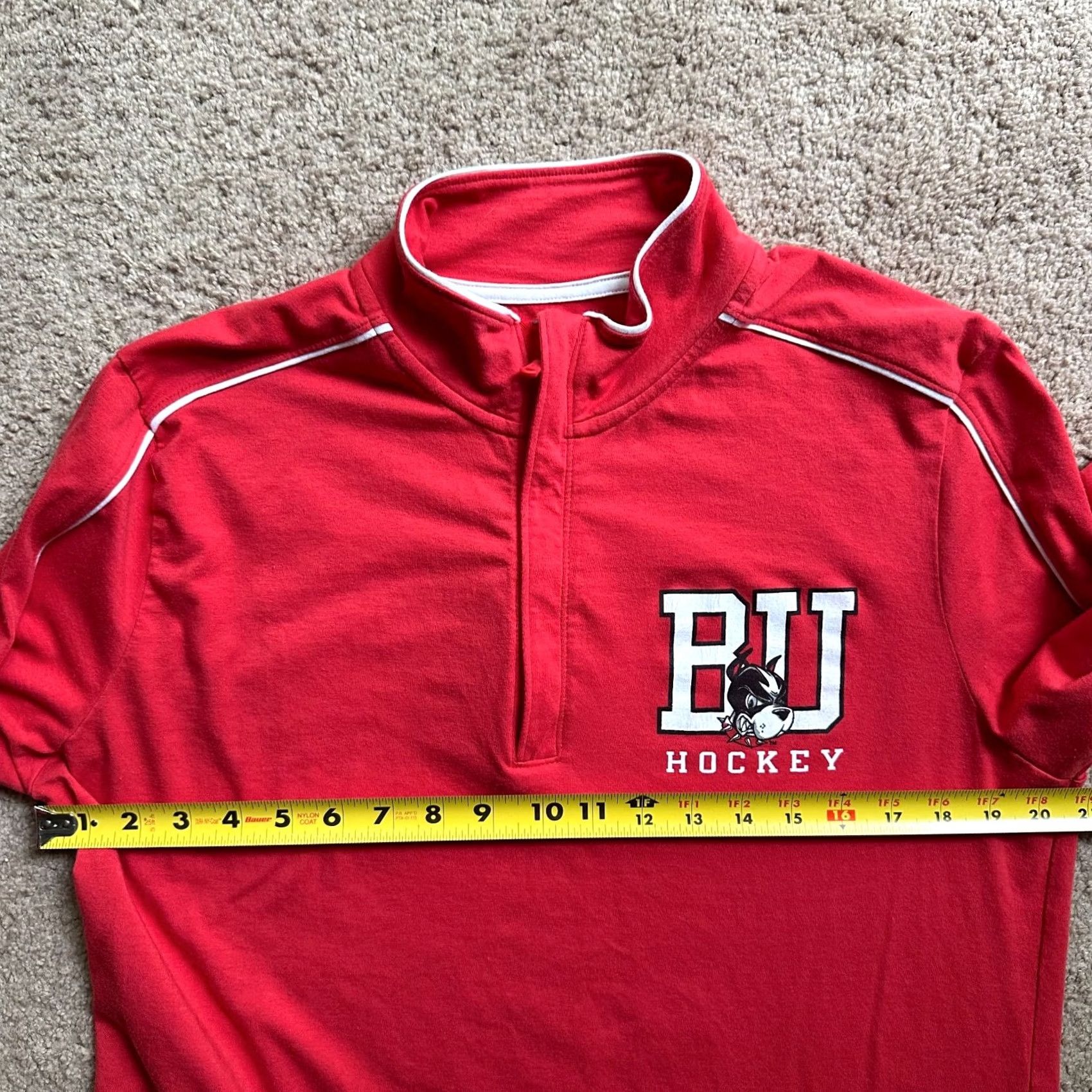Under Armour Under Armour Sweater Mens Medium 1/4 Zip Boston University Mock Neck Fleece Red Size US M / EU 48-50 / 2 - 6 Thumbnail