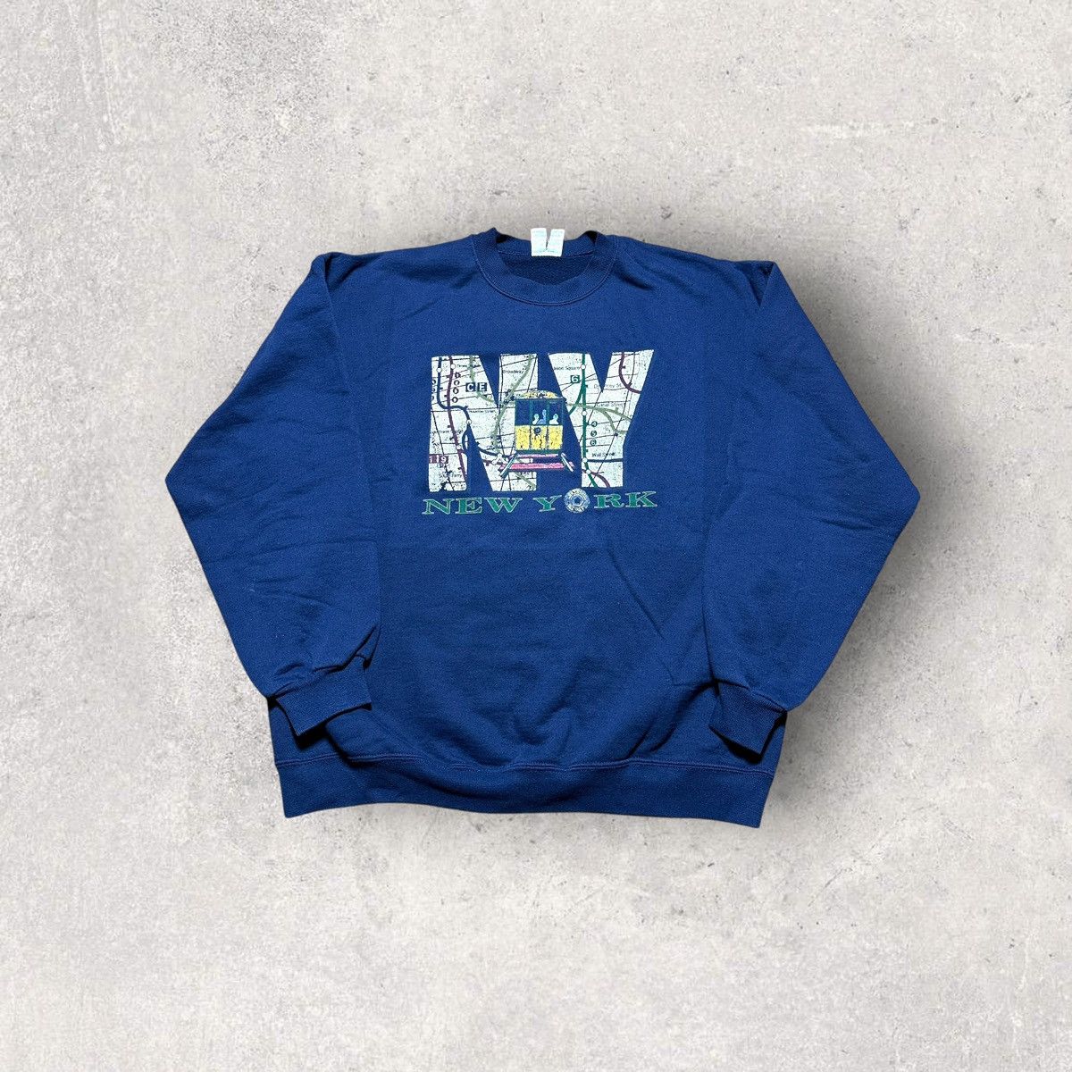 Jerzees × Vintage Vintage New York sweatshirt Size US XL / EU 56 / 4 - 1 Thumbnail
