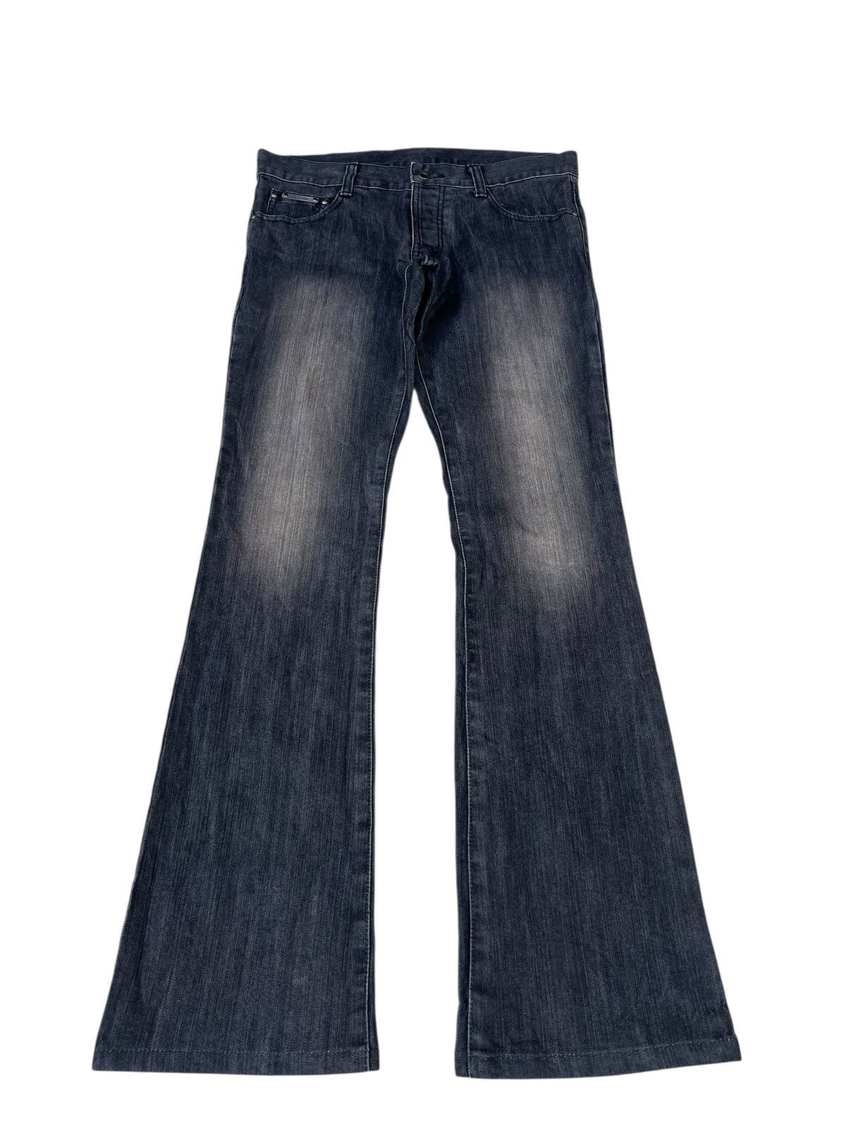 5351 POUR LES HOMMES 5351 Pour Les Hommes Black Denim Flare Jeans Size US 31 - 1 Thumbnail