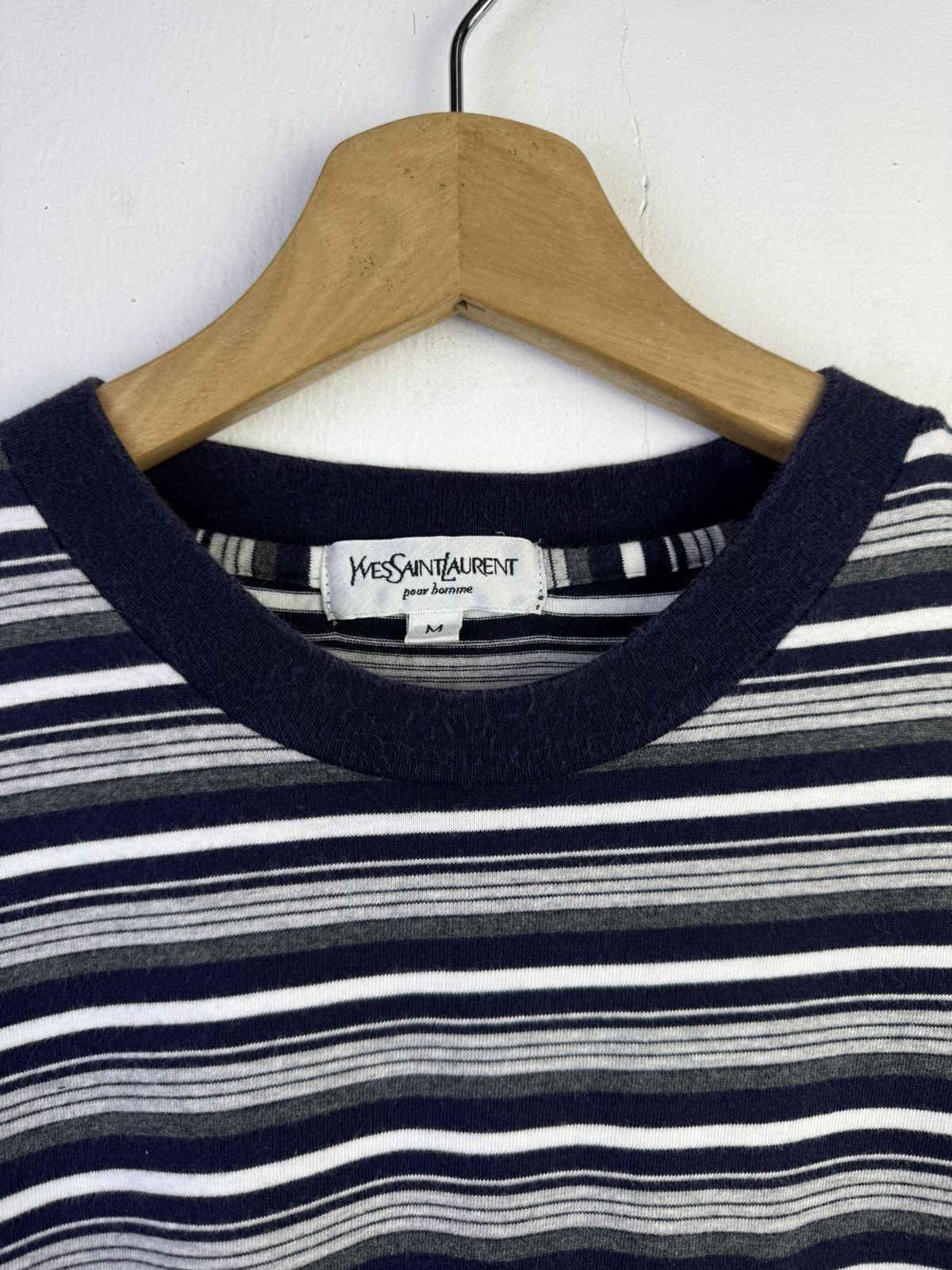 Yves Saint Laurent vintage Yves Saint Laurent striped t-shirt pocket Logo Size US M / EU 48-50 / 2 - 5 Thumbnail
