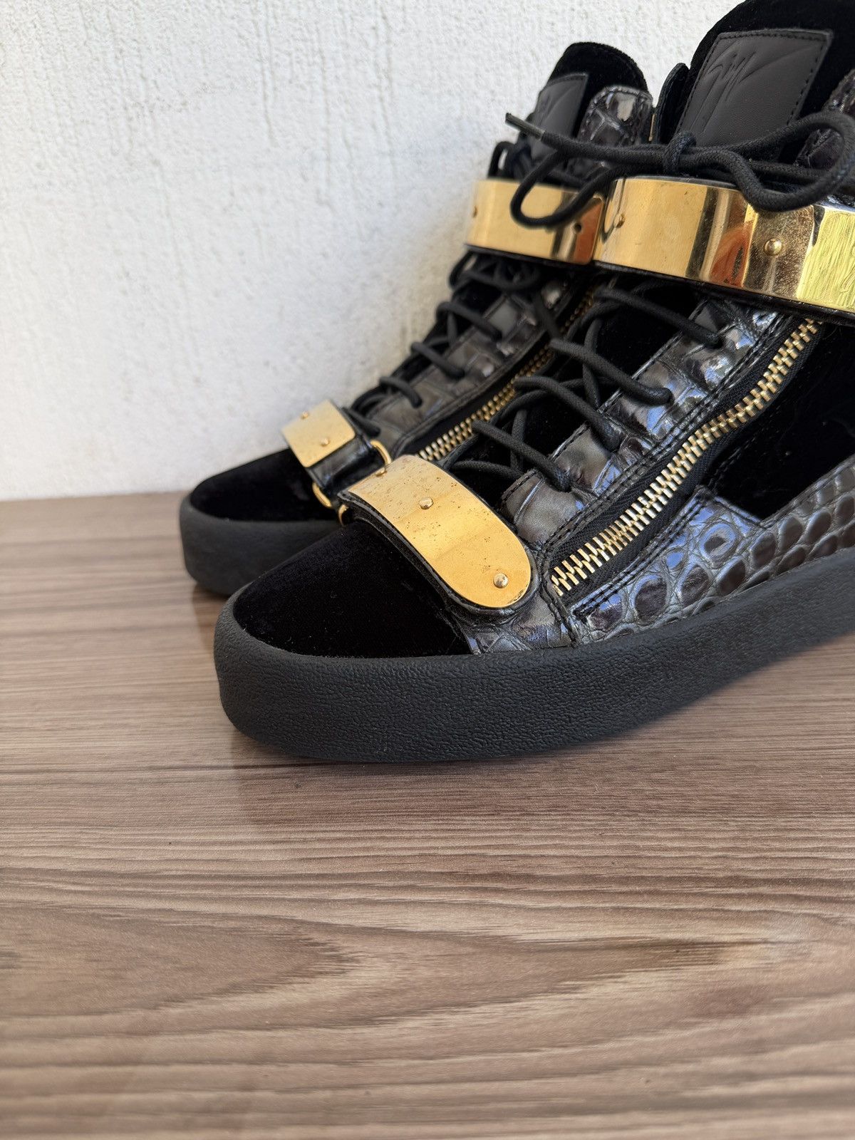 Giuseppe Zanotti croc embossed coby sneaker Size US 8 / EU 41 - 2 Thumbnail