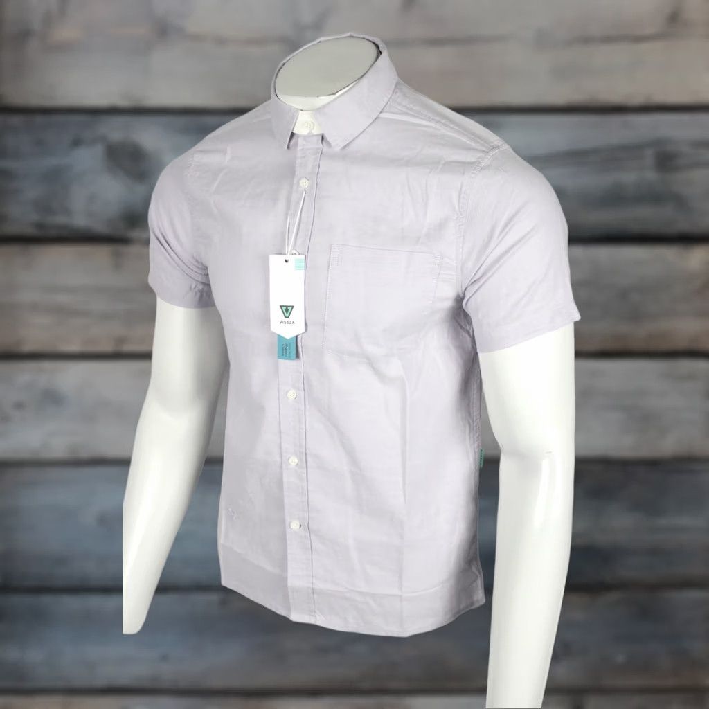 Vissla VISSLA Men's Box Fit Eco Short Sleeve Button Shirt Organic Lightweight S Small Purple Shirt Men Small Purple 100% Organic Cotton Size US S / EU 44-46 / 1 - 1 Thumbnail