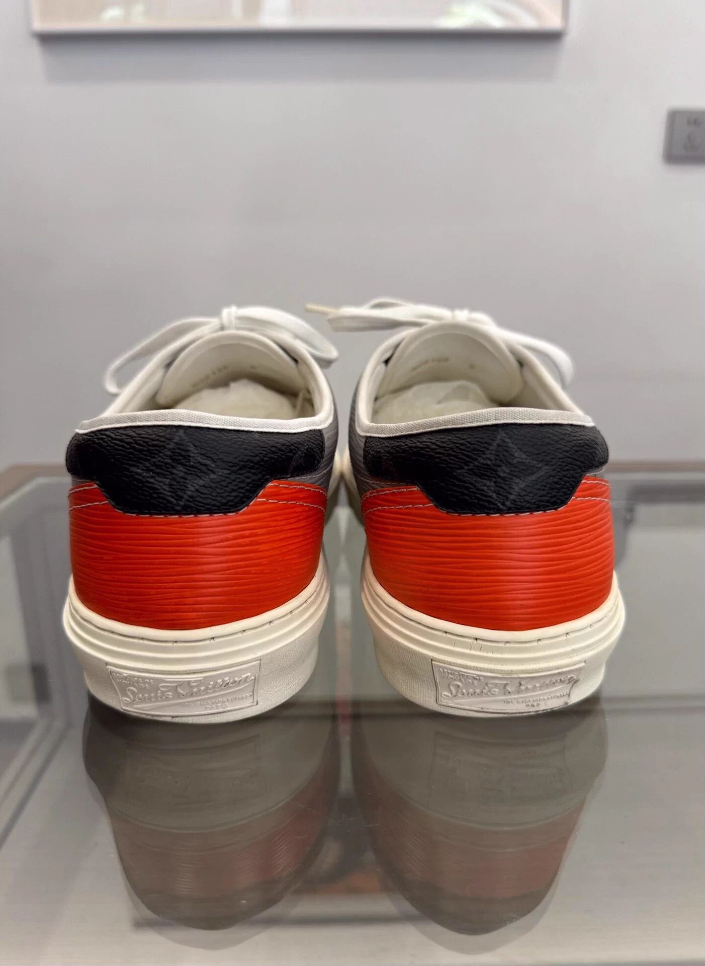 Louis Vuitton LV Blue Gray Orange 99 Colorblock Monogram Back Sneaker 40 Size US 7 / EU 40 - 4 Thumbnail
