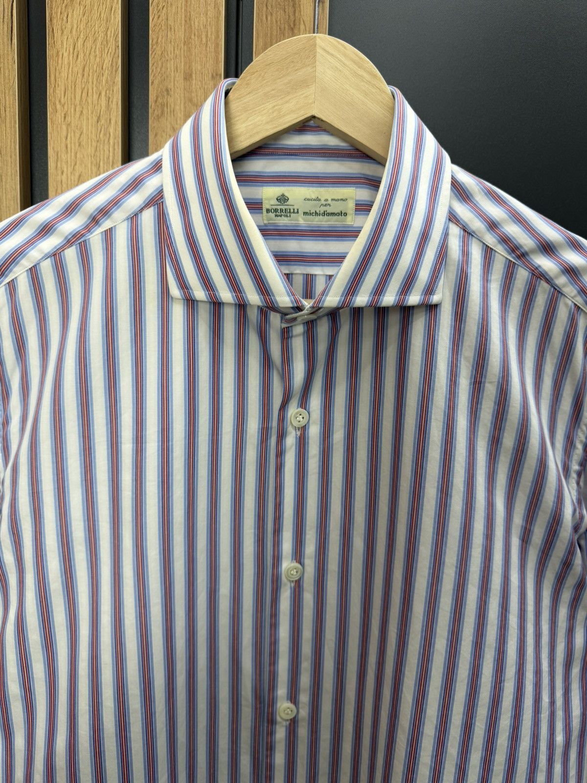 Luigi Borrelli Luigi Borrelli Napoli Striped Cotton Shirt Men’s Size US L / EU 52-54 / 3 - 2 Thumbnail