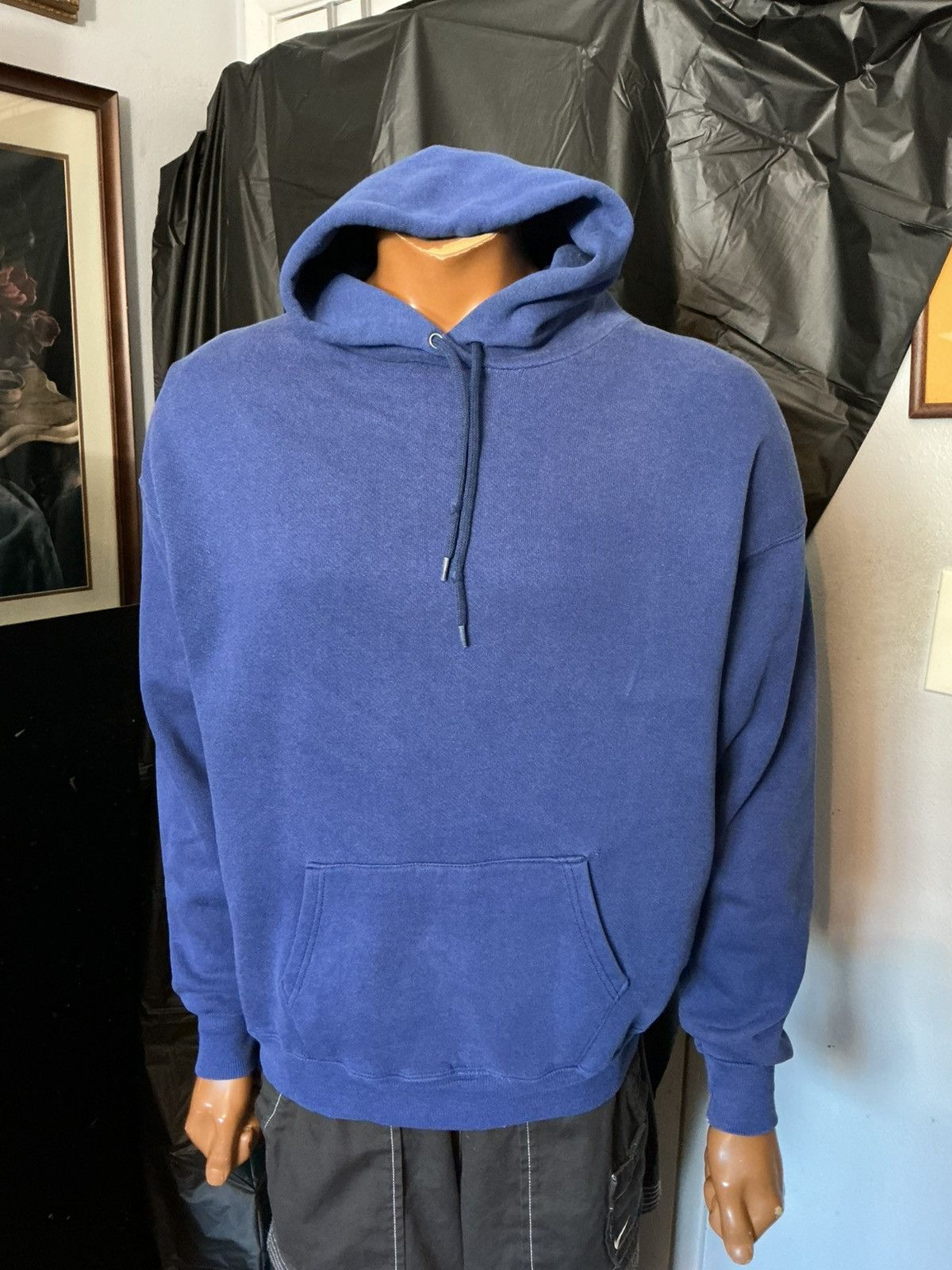 Vintage Vintage 80s Pannill Made In USA Blue Blank 50/50 Hoodie Size US XL / EU 56 / 4 - 10 Thumbnail