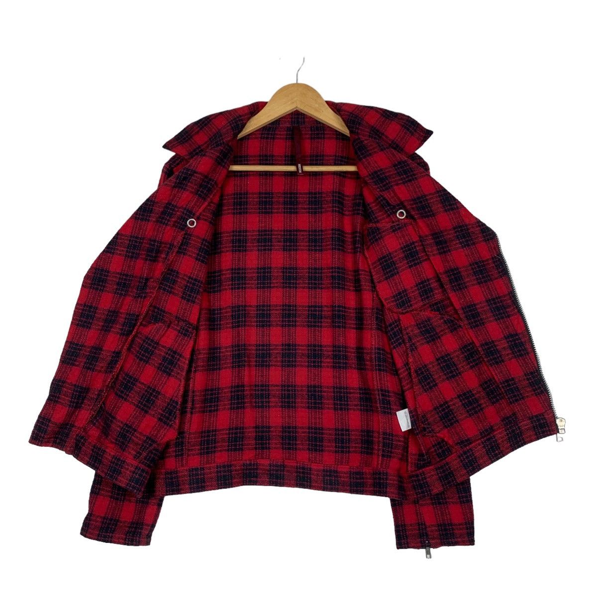 Japanese Brand SM SHADU Asymmetrical Zipper Double Collar Jacket #0937-C42 Size US M / EU 48-50 / 2 - 11 Thumbnail