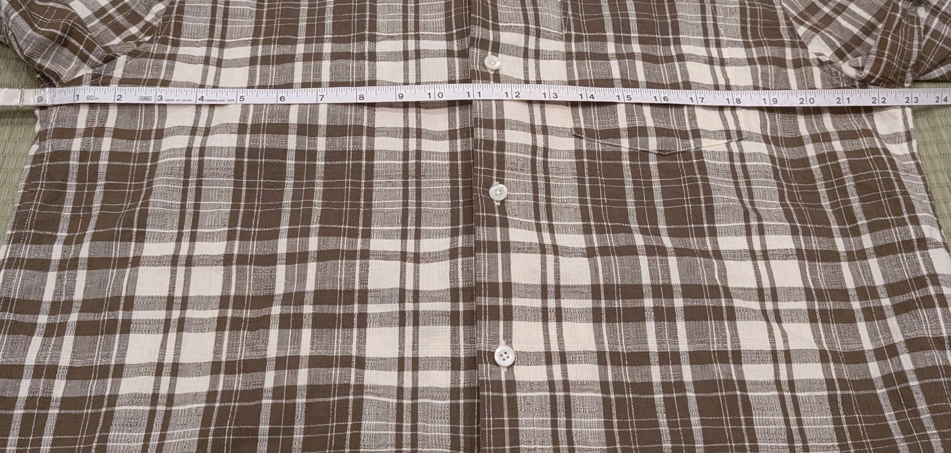 Mr P. Mr. P Camp Collar Checked Textured Cotton Shirt Size US XL / EU 56 / 4 - 7 Thumbnail
