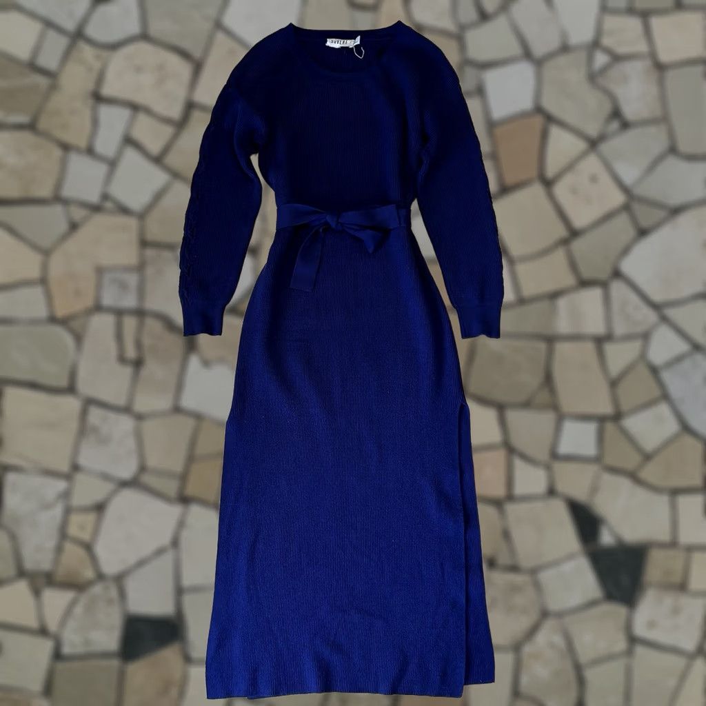 Vintage Sovereign Knit Blue Dress XS Size S / US 4 / IT 40 - 1 Thumbnail