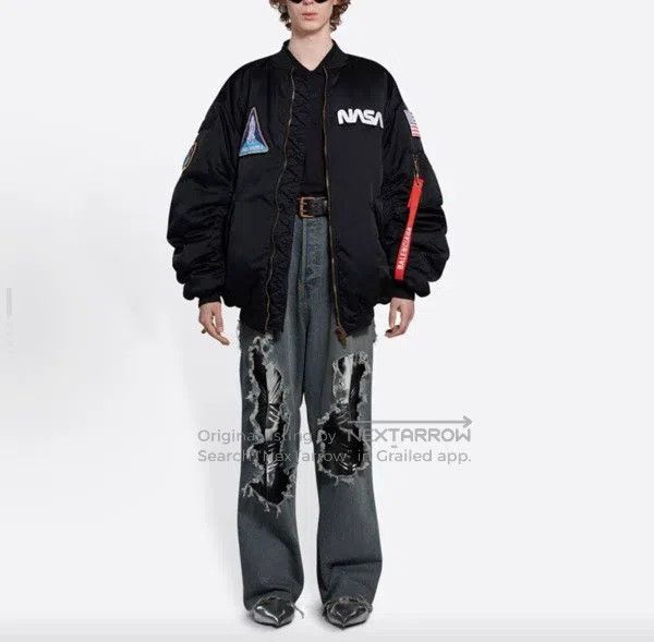 Balenciaga Balenciaga Space logo pattern pilot long sleeve cotton-pad Size US M / EU 48-50 / 2 - 6 Thumbnail
