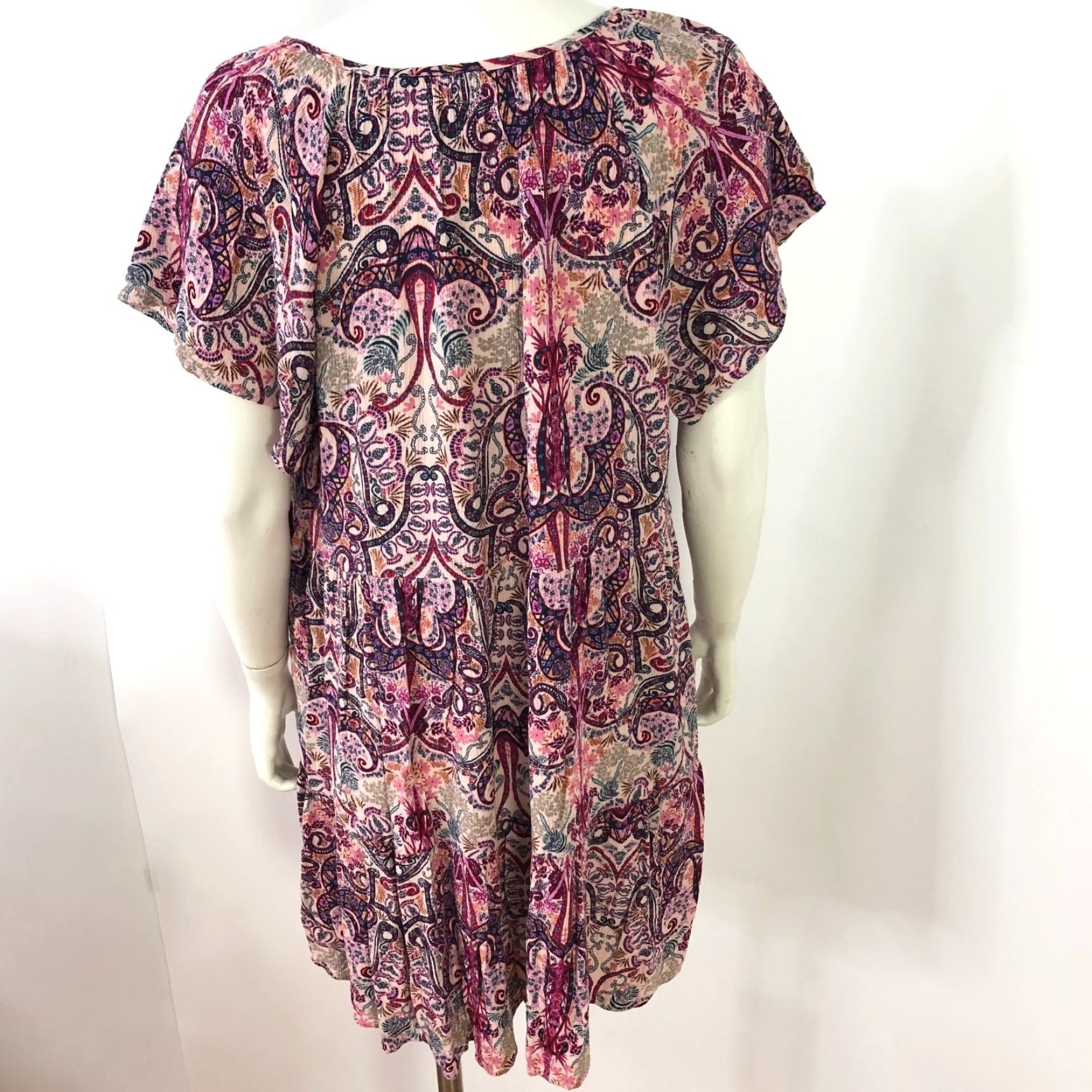 Vintage VINTAGE Knox Rose Blouse Tunic Top Sleeveless V-Neck Pink Geometric Pattern XL Women Mens None Size XL / US 12-14 / IT 48-50 - 4 Thumbnail