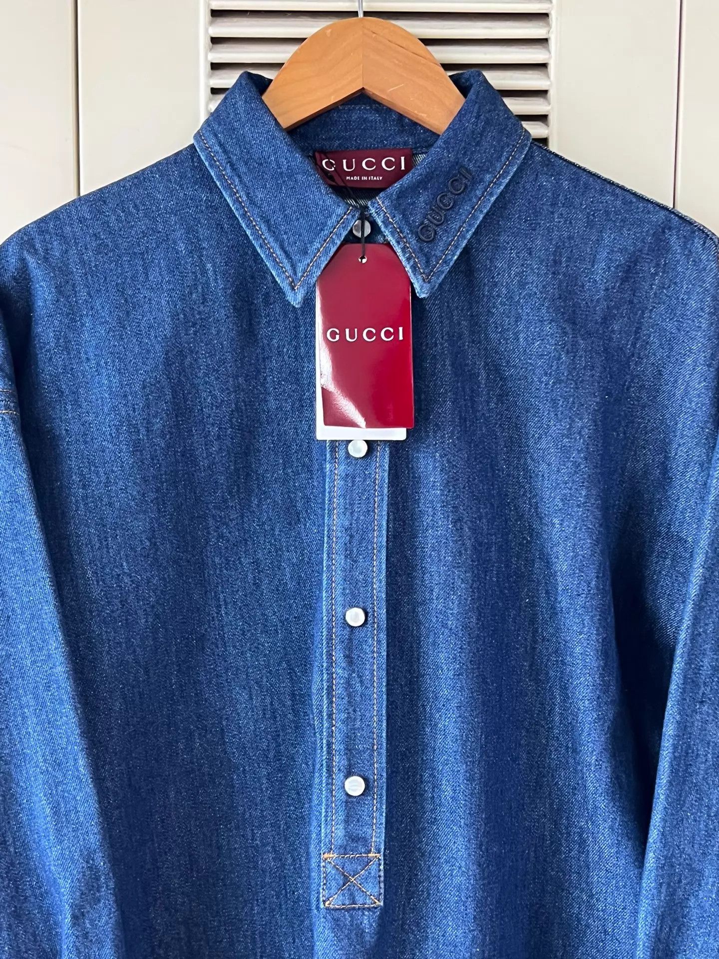 Gucci Gucci Denim Shirt 40 M New with Tags Size US M / EU 48-50 / 2 - 3 Thumbnail