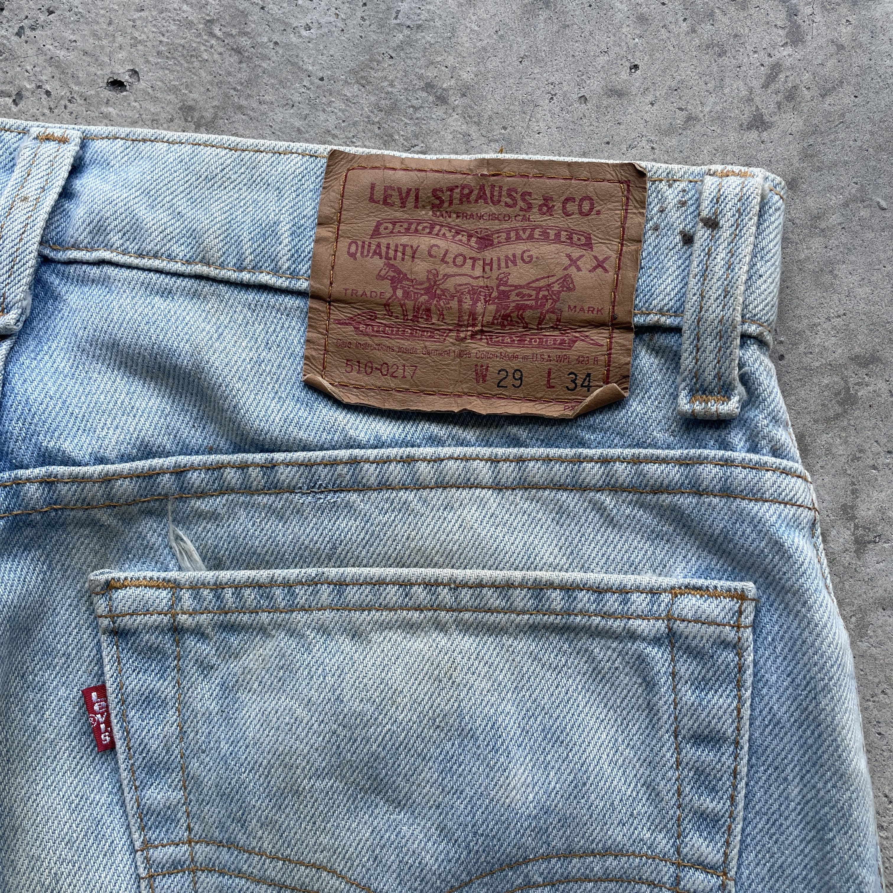 Levi's VINTAGE LEVI’S 510 USA FADED LIGHTWASH DENIM JEANS PANTS W29 Size US 29 - 10 Thumbnail