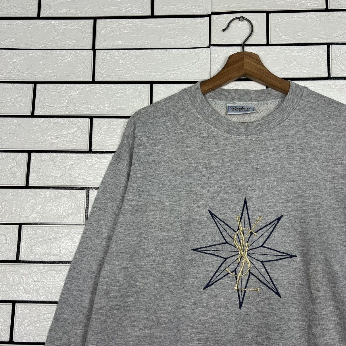 Yves Saint Laurent 90's YSL Embroidered Logo Crewneck Sweatshirt #4168-C191 Size US L / EU 52-54 / 3 - 4 Thumbnail