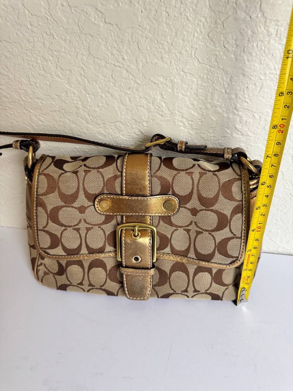 Coach Coach Y2K Signature Monogram Gold Metallic Accents Shoulder Size ONE SIZE - 3 Thumbnail