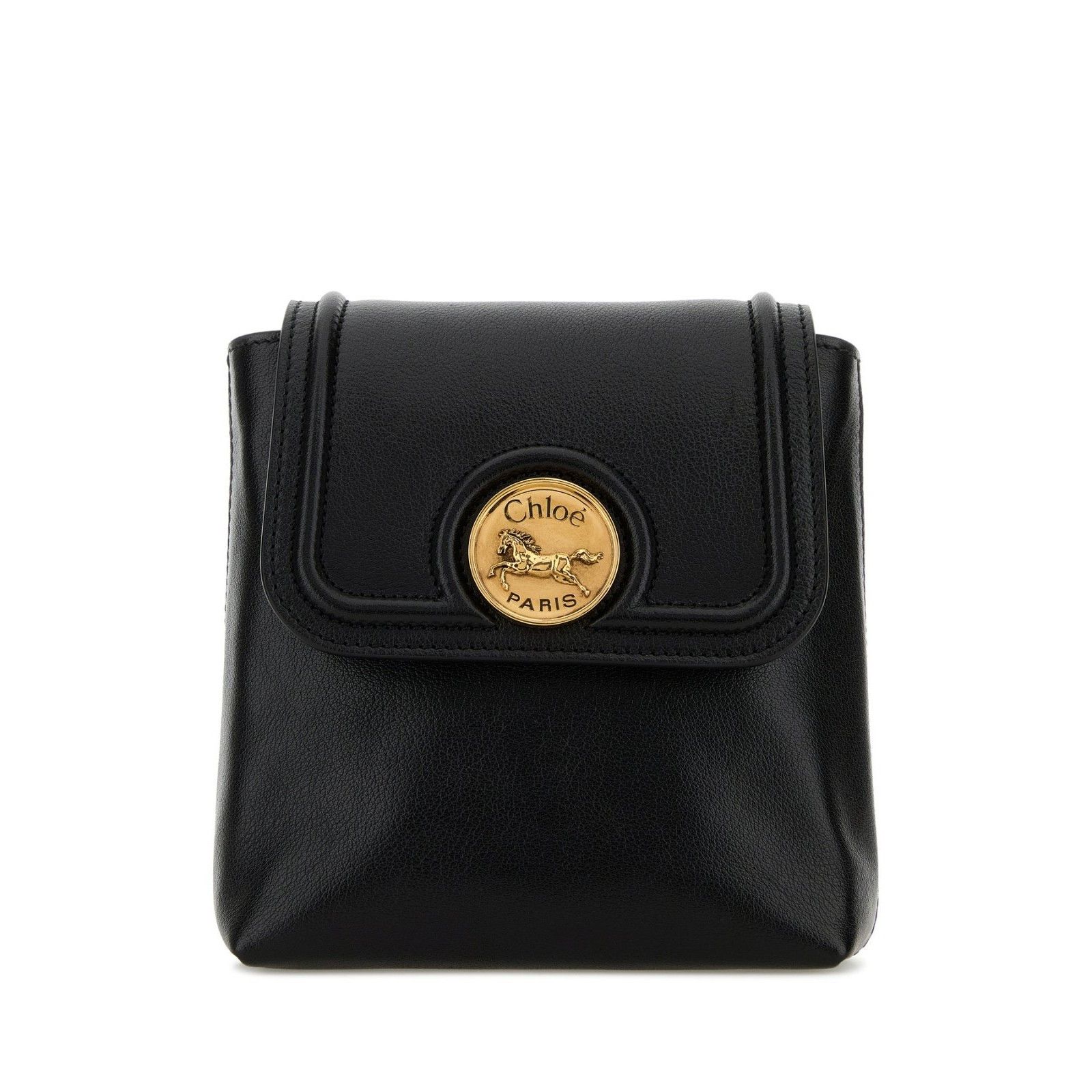 Chloe Chloe Horse Medal Black Leather Backpack New & Authentic Size ONE SIZE - 1 Thumbnail