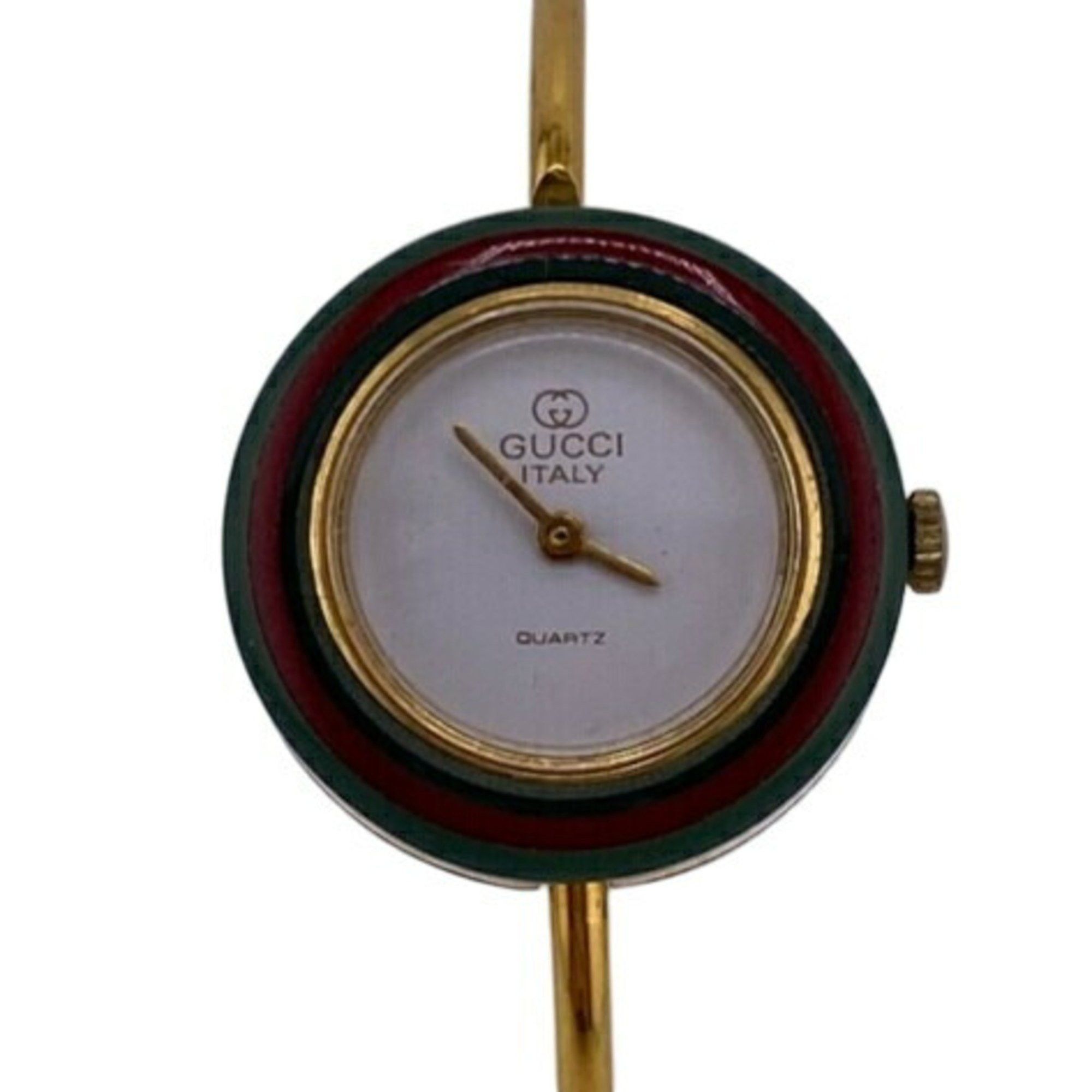Gucci Change Bezel Watch Analog Digital Gold Women's in Green