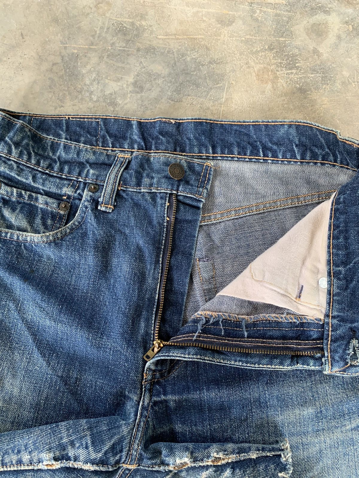 Levi's Vintage 60s Levis Big E 502 #5 Distressed Selvedge Denim Size US 29 - 10 Thumbnail