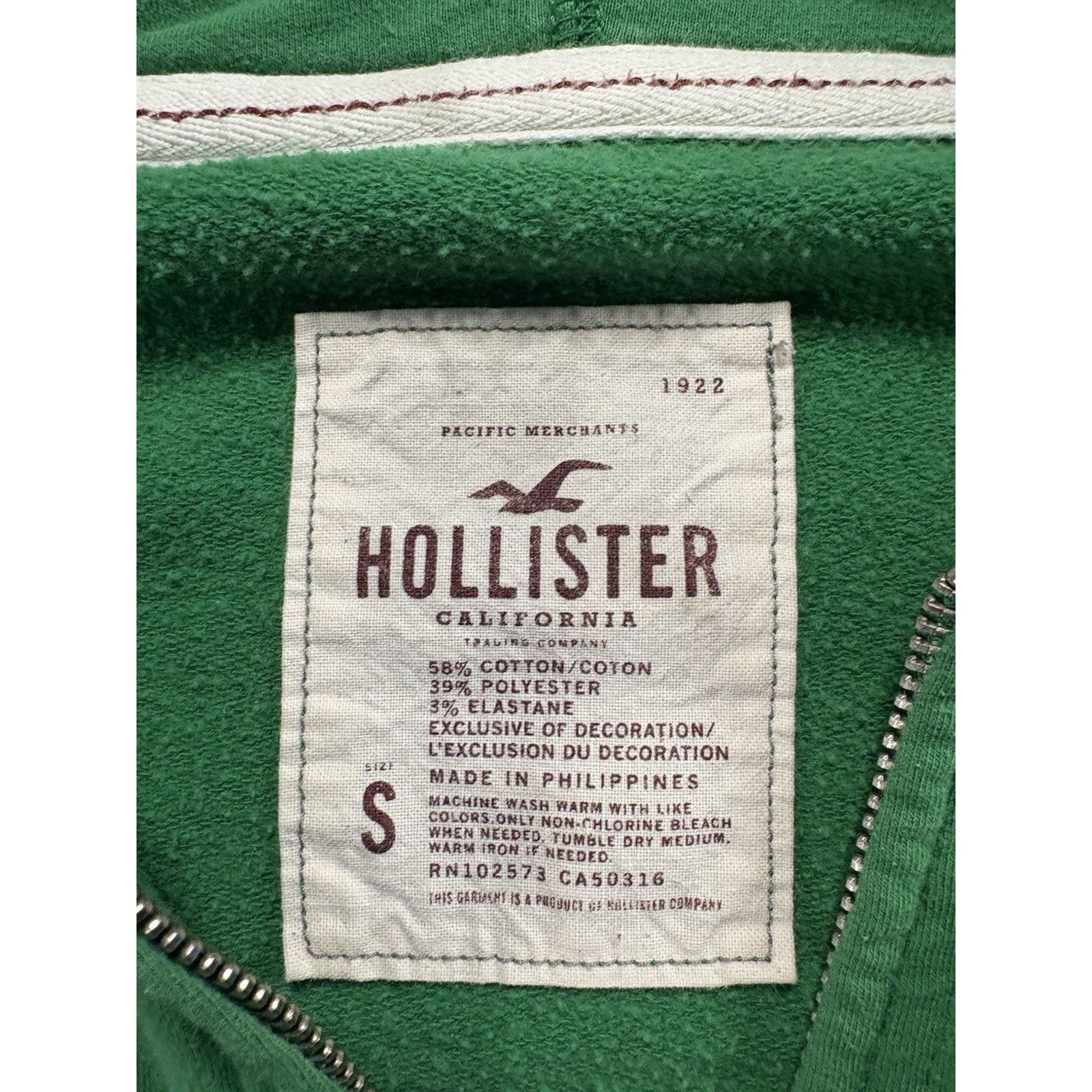 Hollister Y2K Hollister Full Zip Hoodie Women S Drawstring Waist Green Size S / US 4 / IT 40 - 5 Thumbnail