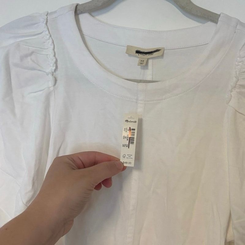 Madewell NWT Madewell Puff-Sleeve Tee In White Size XS Size XS / US 0-2 / IT 36-38 - 5 Thumbnail