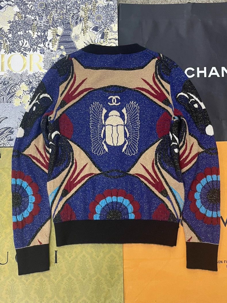 Chanel Chanel Egyptian series Beetle color block cashmere sweater Size XS / US 0-2 / IT 36-38 - 3 Thumbnail
