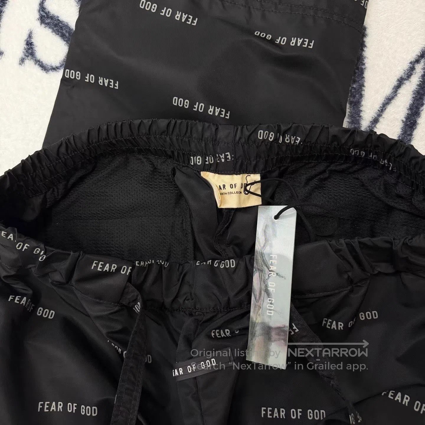Fear of God Black Printed Casual Pants with Drawstring. Size US 38 / EU 54 - 4 Thumbnail