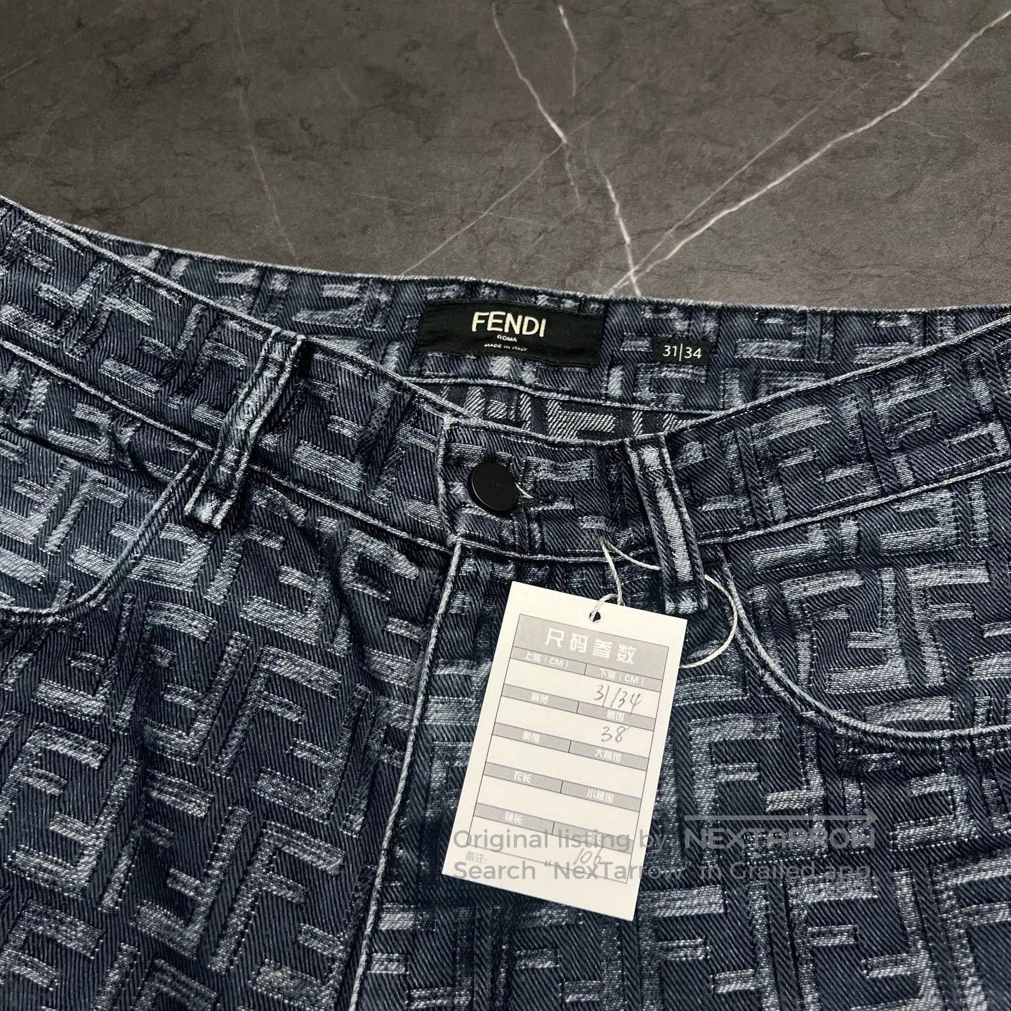 Fendi FENDI Baguette Logo Printed Jeans. Size US 31 - 4 Thumbnail