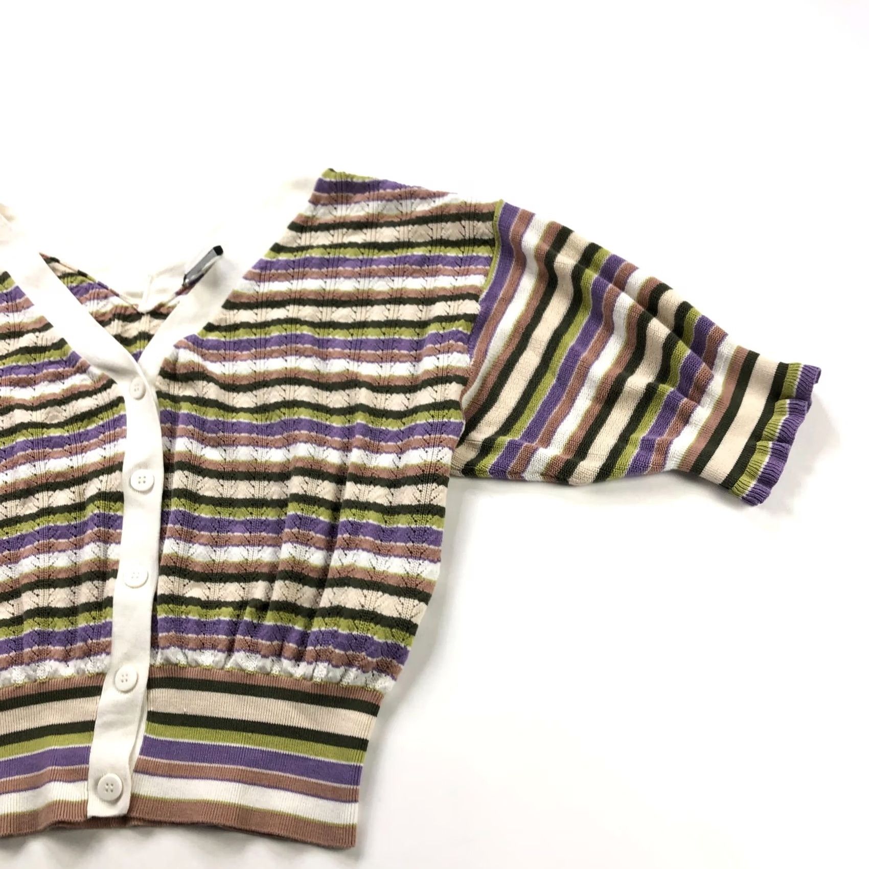 Marella Marella Sweater Womens XL Cropped Cardigan Neck Colorful Multicolor HRJ Size XL / US 12-14 / IT 48-50 - 2 Thumbnail