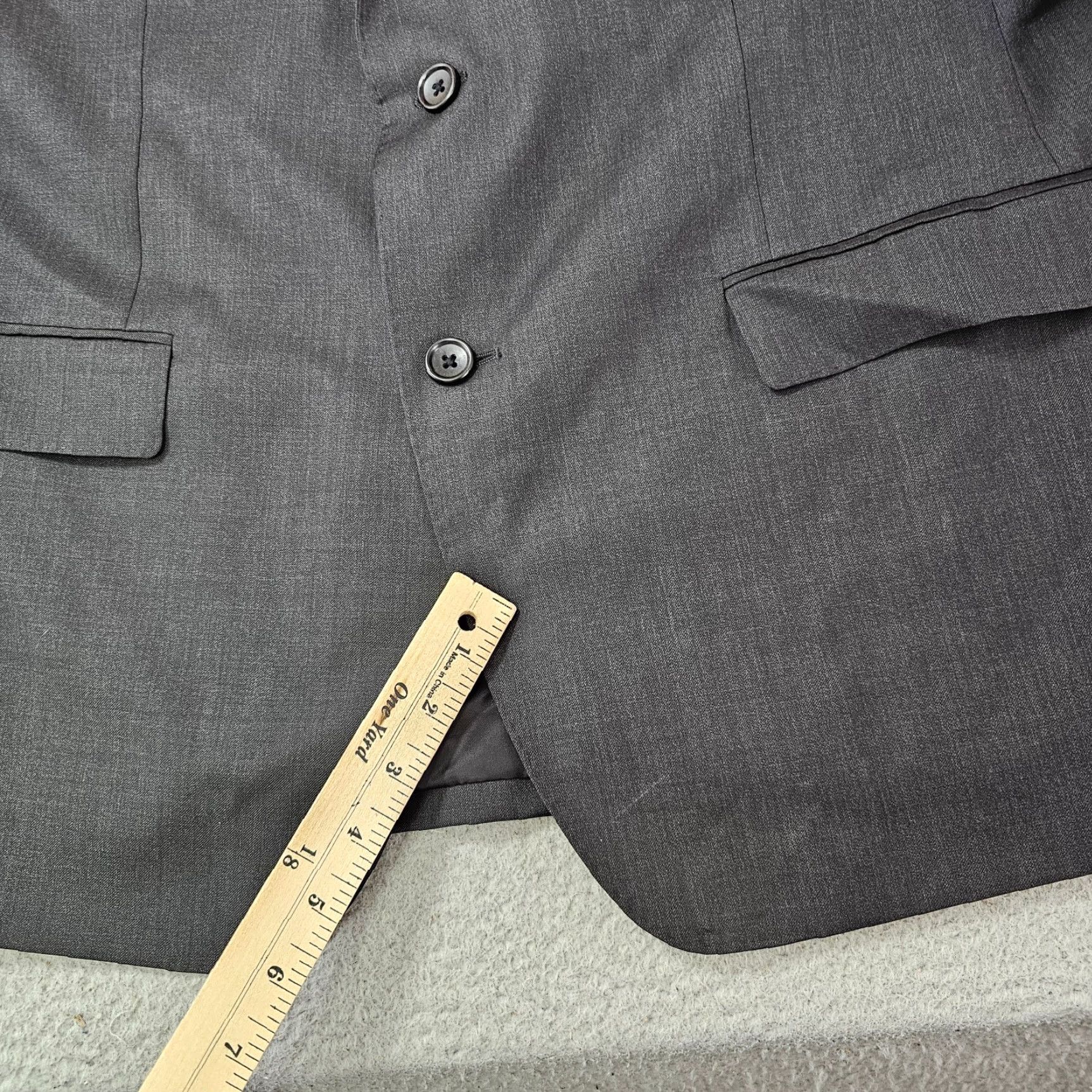 Bonobos Bonobos Blazer Jacket Mens 44R Wool Notch Lapel 2 Button Double-Vented Regular Fit Solid Black Size 44R - 7 Thumbnail