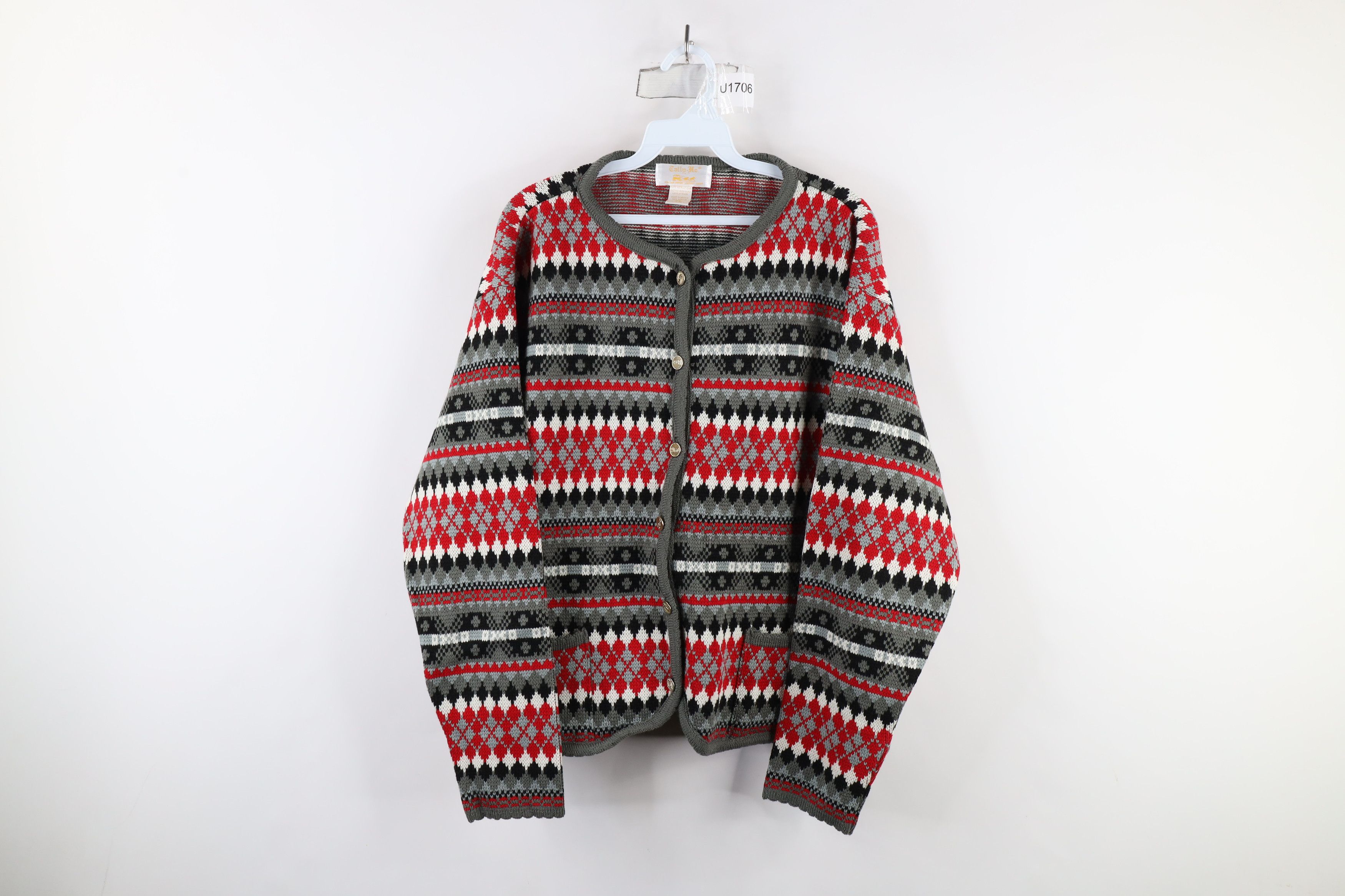 Vintage Vintage 90s Streetwear Knit Button Cardigan Sweater Acrylic Size XL / US 12-14 / IT 48-50 - 1 Thumbnail