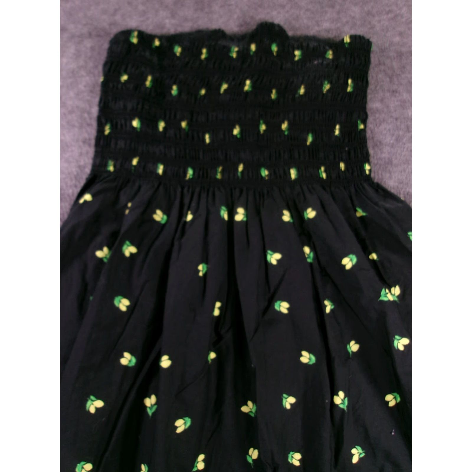 Vintage VINTAGE A New Day Dress Women XS Black Sleeveless Smocked Mini Sundress Casual Beachy 90s Bohemian Tropical Size XS / US 0-2 / IT 36-38 - 2 Thumbnail