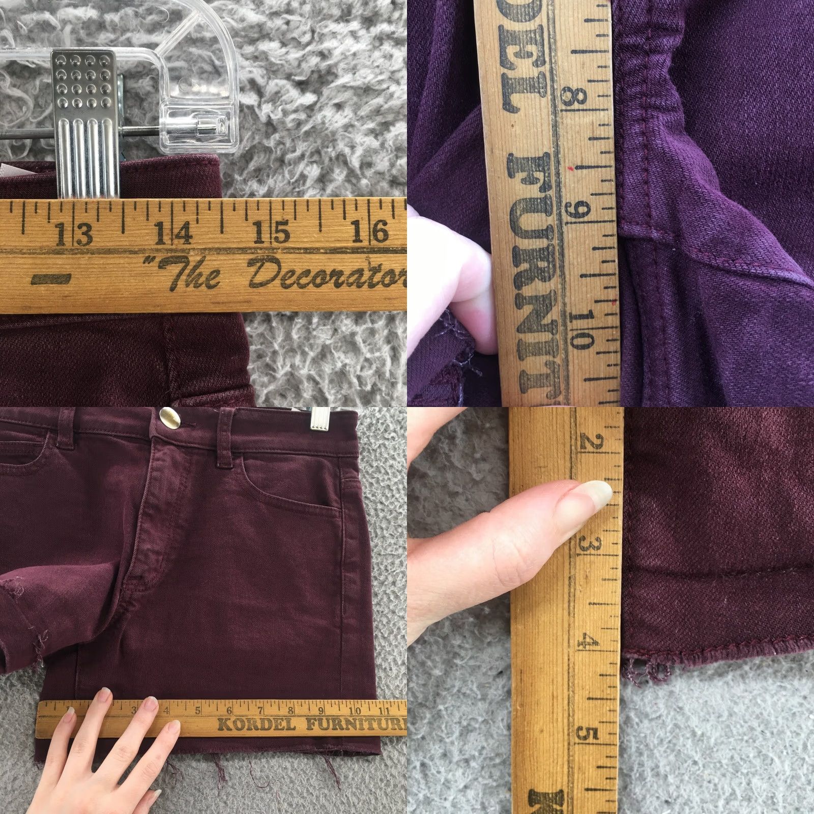 American Eagle Outfitters American Eagle Outfitters Womens 4 Burgundy Zip Cut-Off Shorts Denim Stretch 29x4 Vintage No Jeans Summer Casual Beach Size 27" / US 4 / IT 40 - 8 Thumbnail