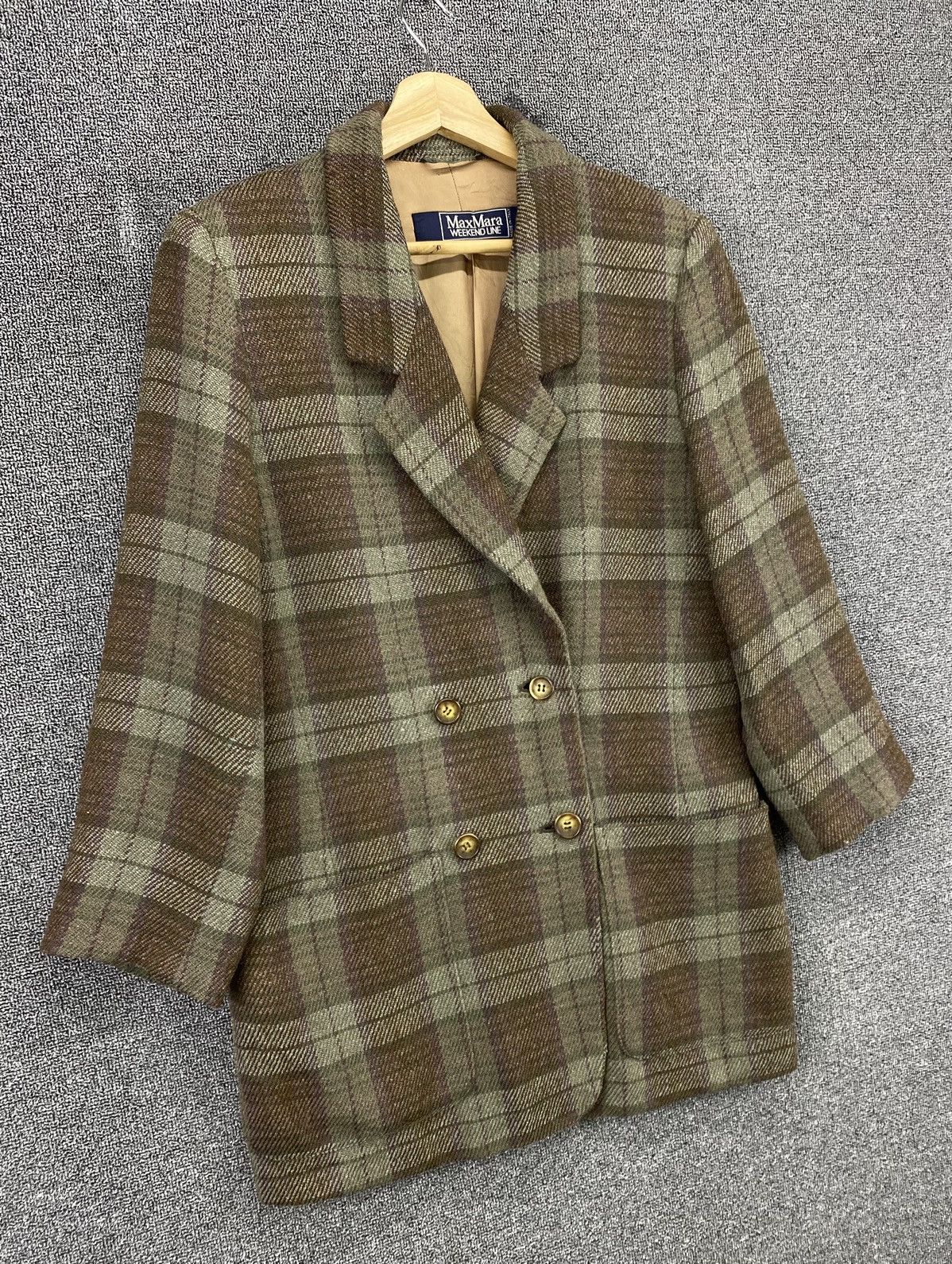 Max Mara Vintage Max Mara Weekend Line Shadow Plaid Wool Coat Jacket Size M / US 6-8 / IT 42-44 - 2 Thumbnail