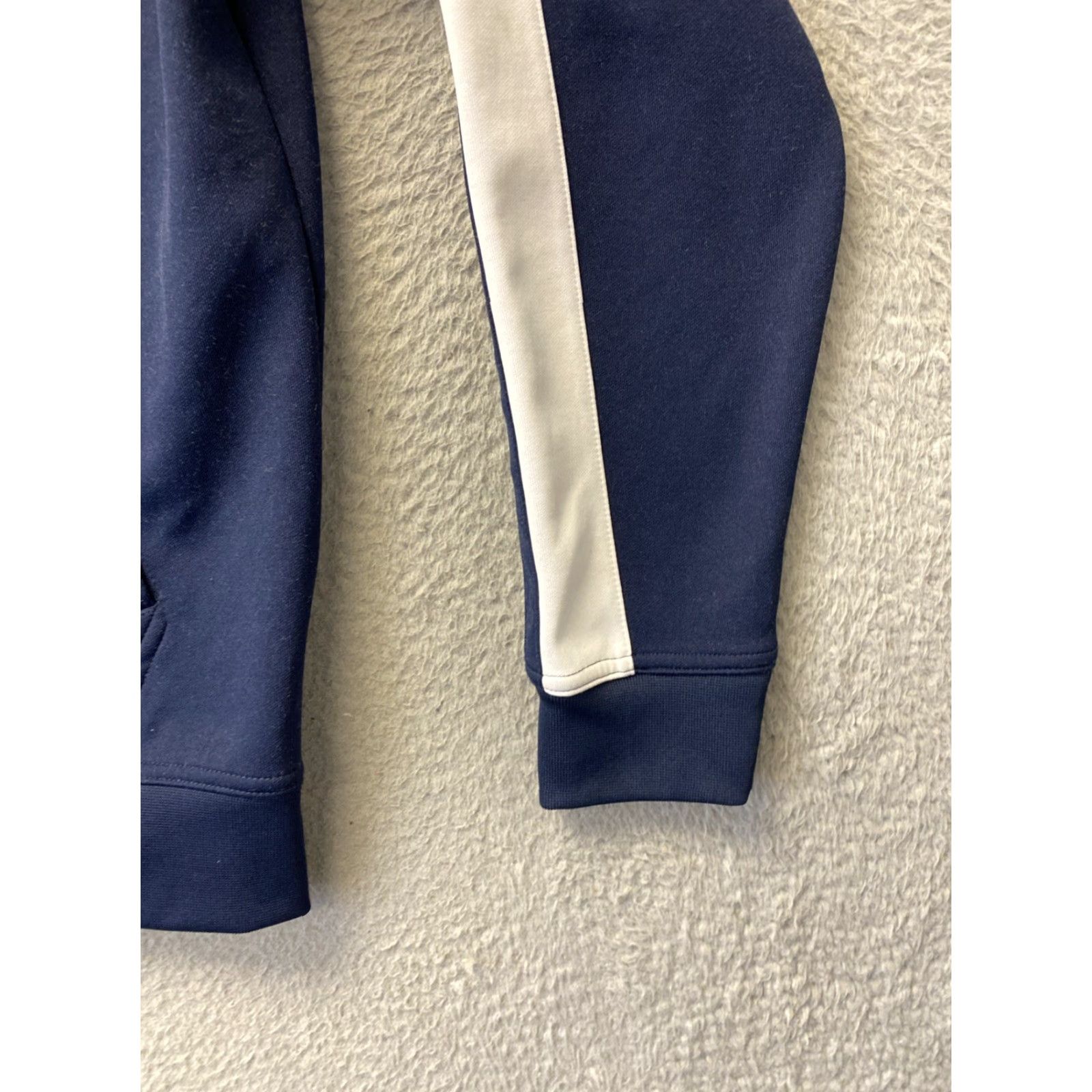 Nike VINTAGE Nike Jacket Mens Size L Zip Navy White Slim Windbreaker Size US L / EU 52-54 / 3 - 3 Thumbnail