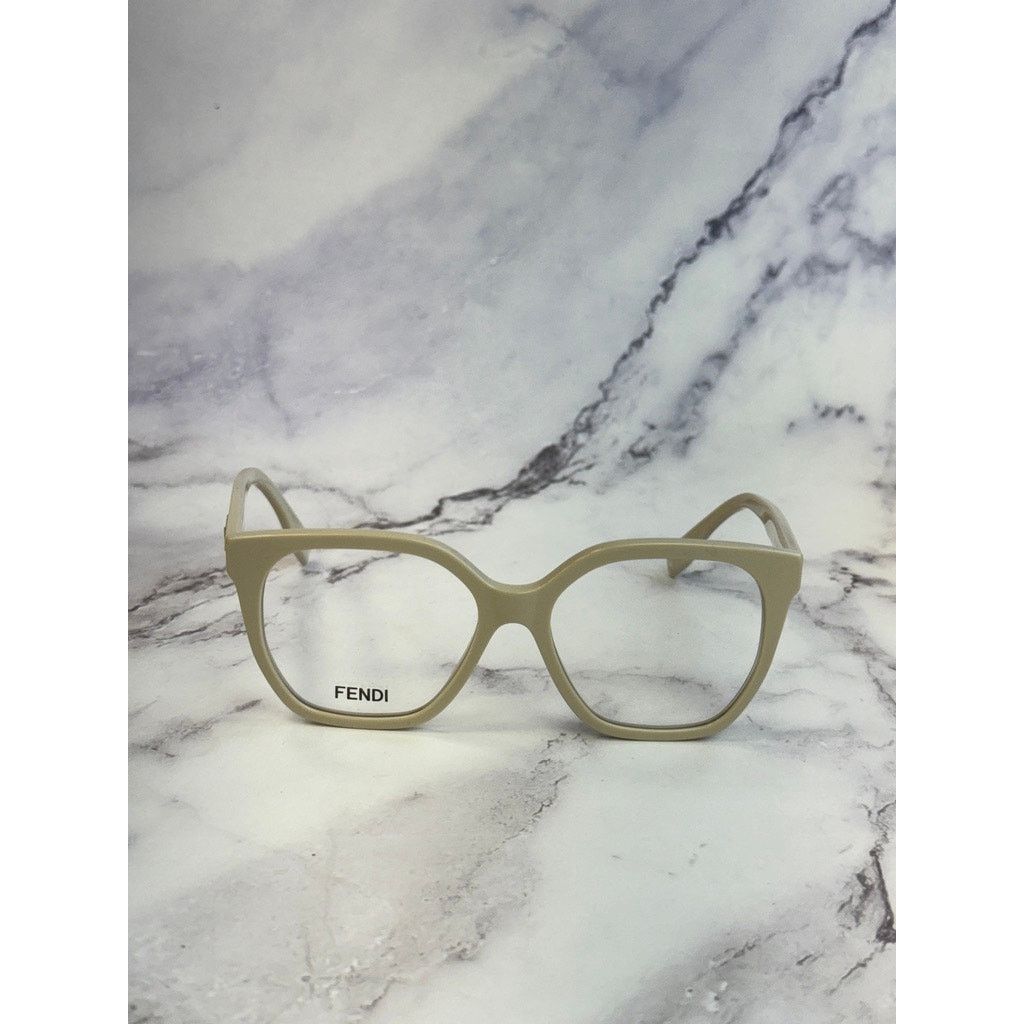 Fendi NEW Fendi FE50087I Bone White Square Eyeglasses Frames Size ONE SIZE - 4 Thumbnail