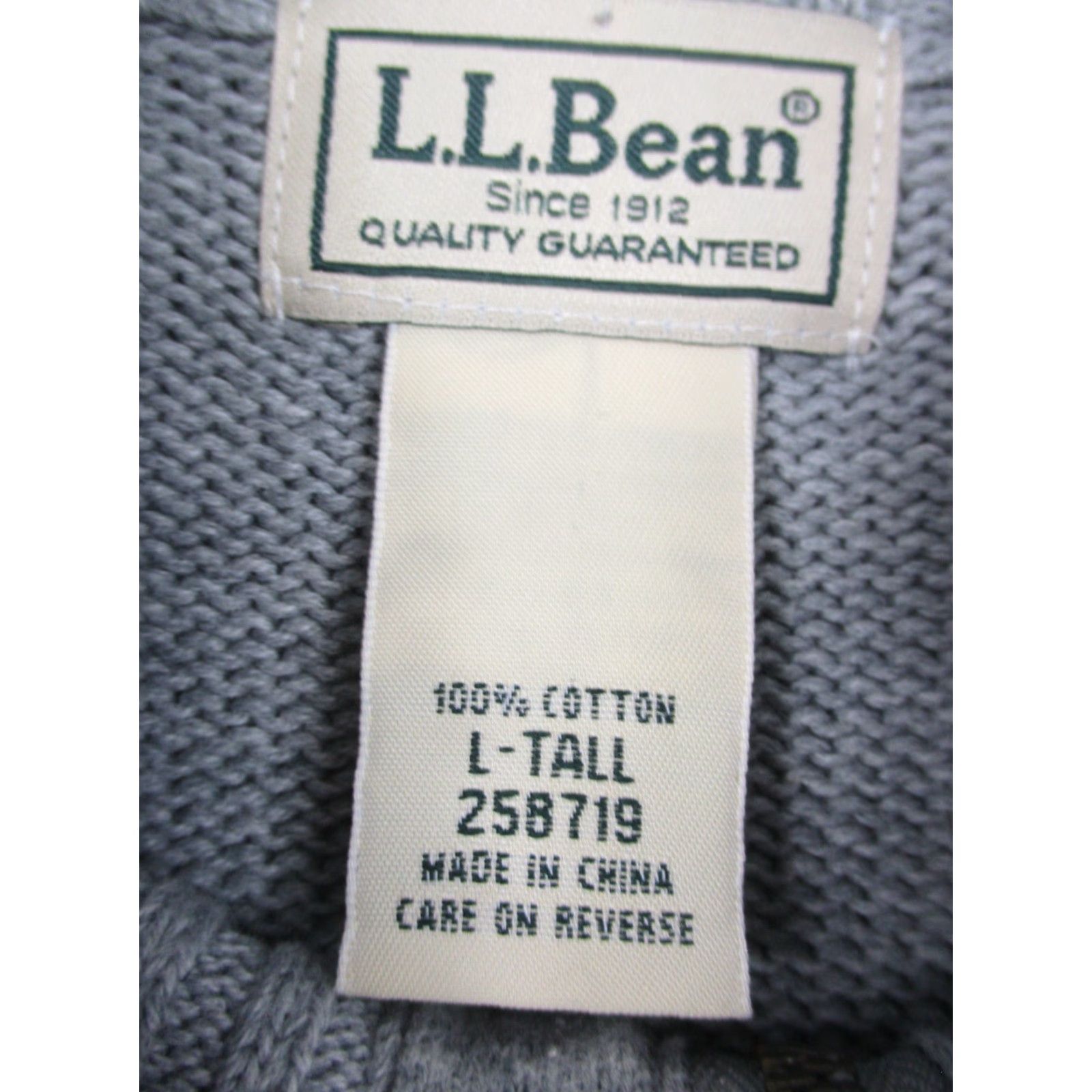 Vintage LL Bean Sweater Jacket Men's Large Tall Gray Full Zip Size US L / EU 52-54 / 3 - 4 Thumbnail