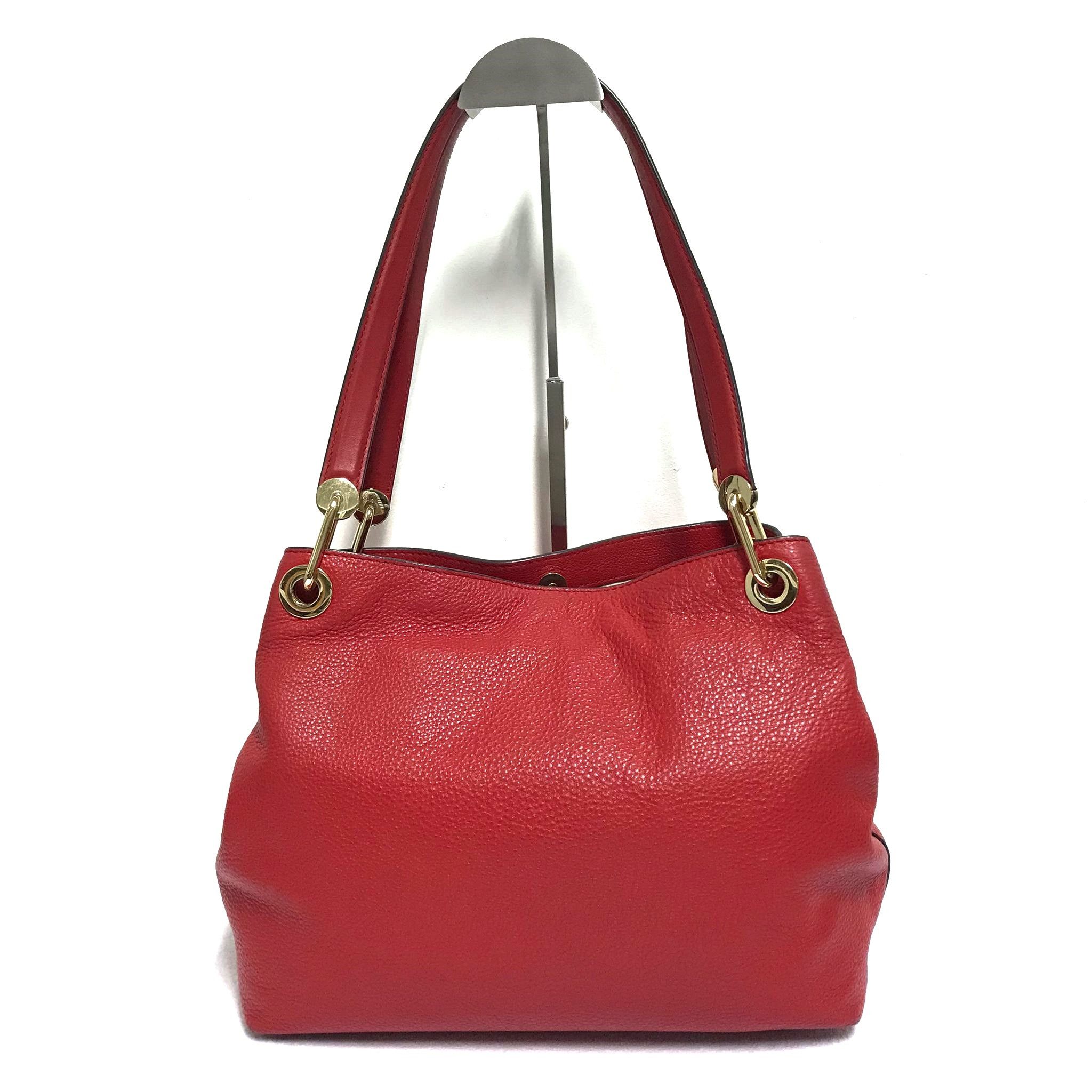 Michael Kors Michael Kors Raven Large Leather Shoulder Bag in Terracota Size ONE SIZE - 2 Thumbnail