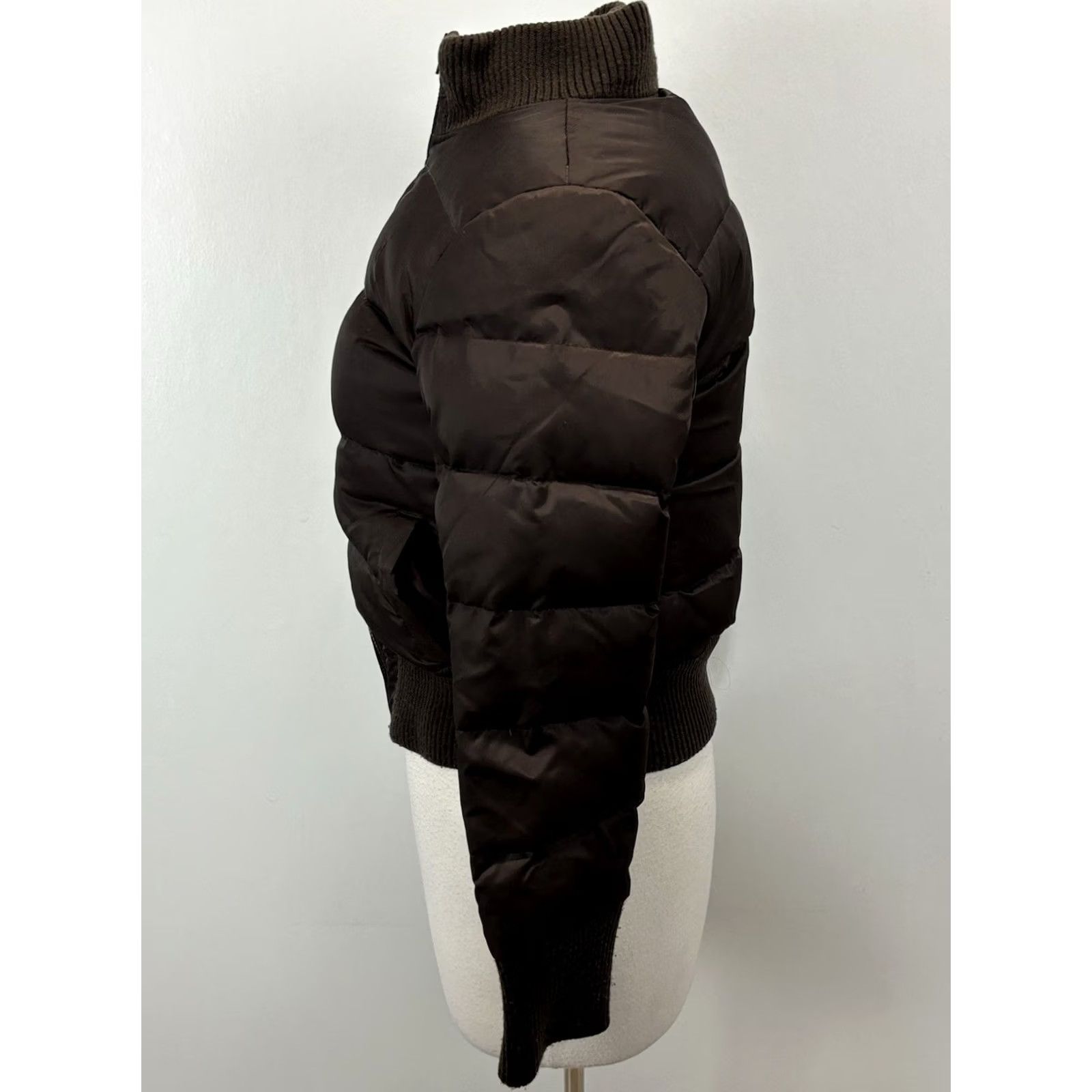Old Navy VINTAGE Old Navy Puffer Jacket Coat Women’s S Chocolate Brown Down Zip Long Sleeve Logo Solid Short Coat Mens? Size S / US 4 / IT 40 - 2 Thumbnail