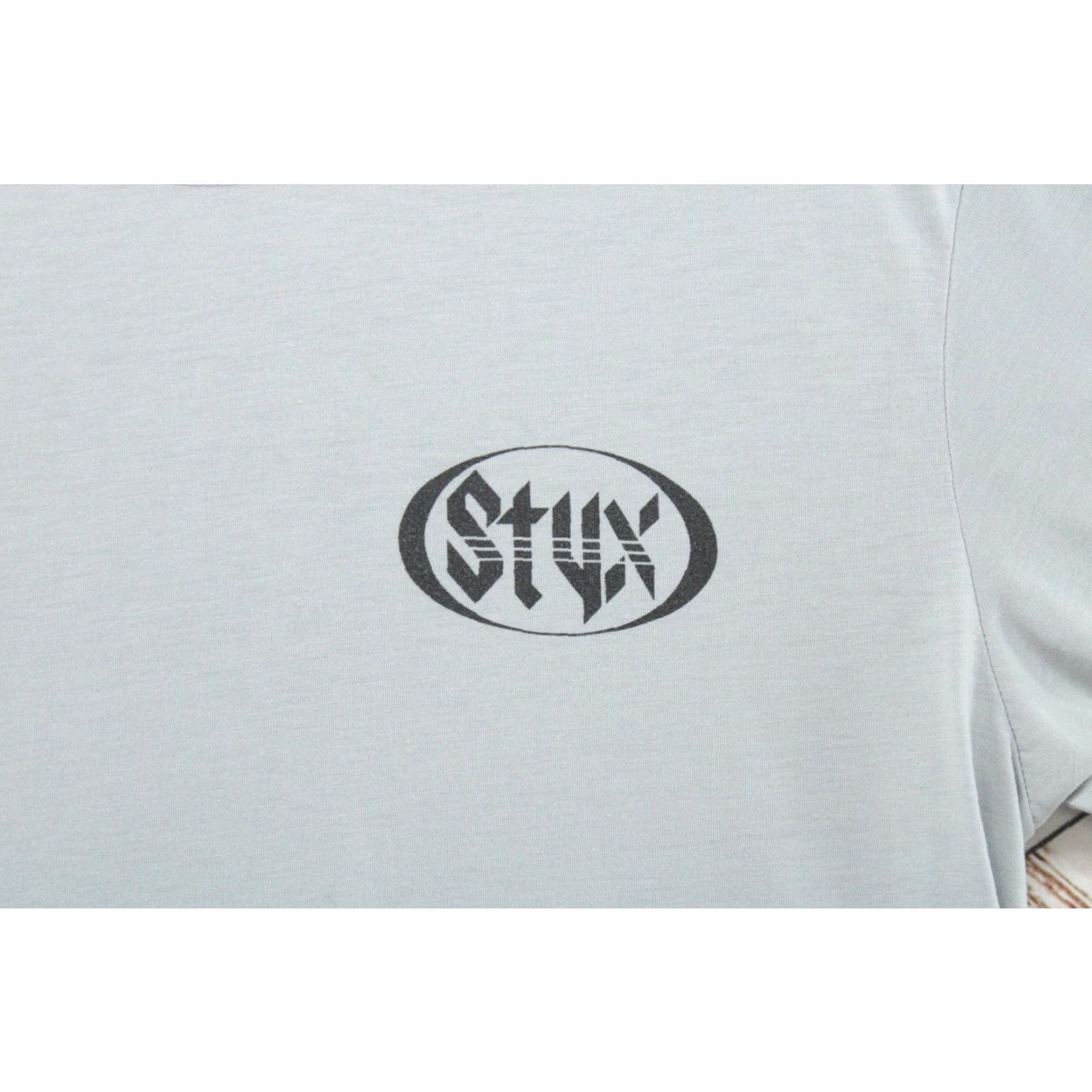 Vintage STYX T-Shirt Men’s Large Gray Polyester Band Music Old School Shirt Adult L Gray Classic 80s Size US L / EU 52-54 / 3 - 3 Thumbnail