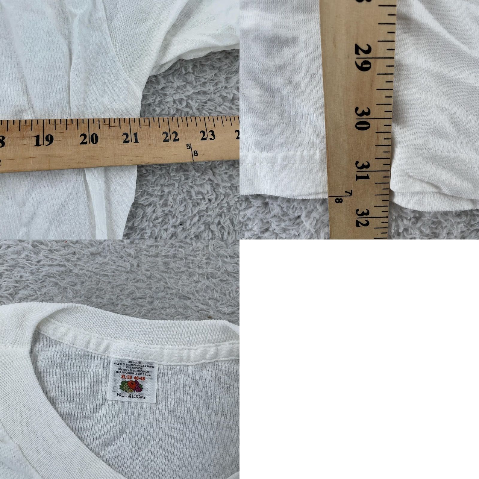 Fruit Of The Loom Vtg Blank White Fruit of the Loom T-Shirt Mens Large Crewneck Short Sleeve Tee Size US L / EU 52-54 / 3 - 8 Thumbnail