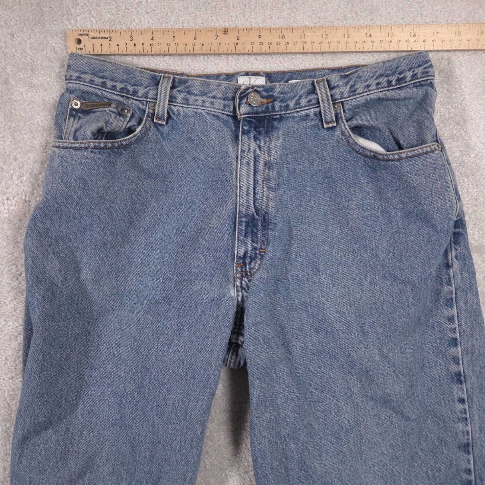 Vintage Calvin Klein Jeans Mens 34x34 Blue Medium Wash Straight Denim Pants Shirt? Size US 34 / EU 50 - 6 Thumbnail