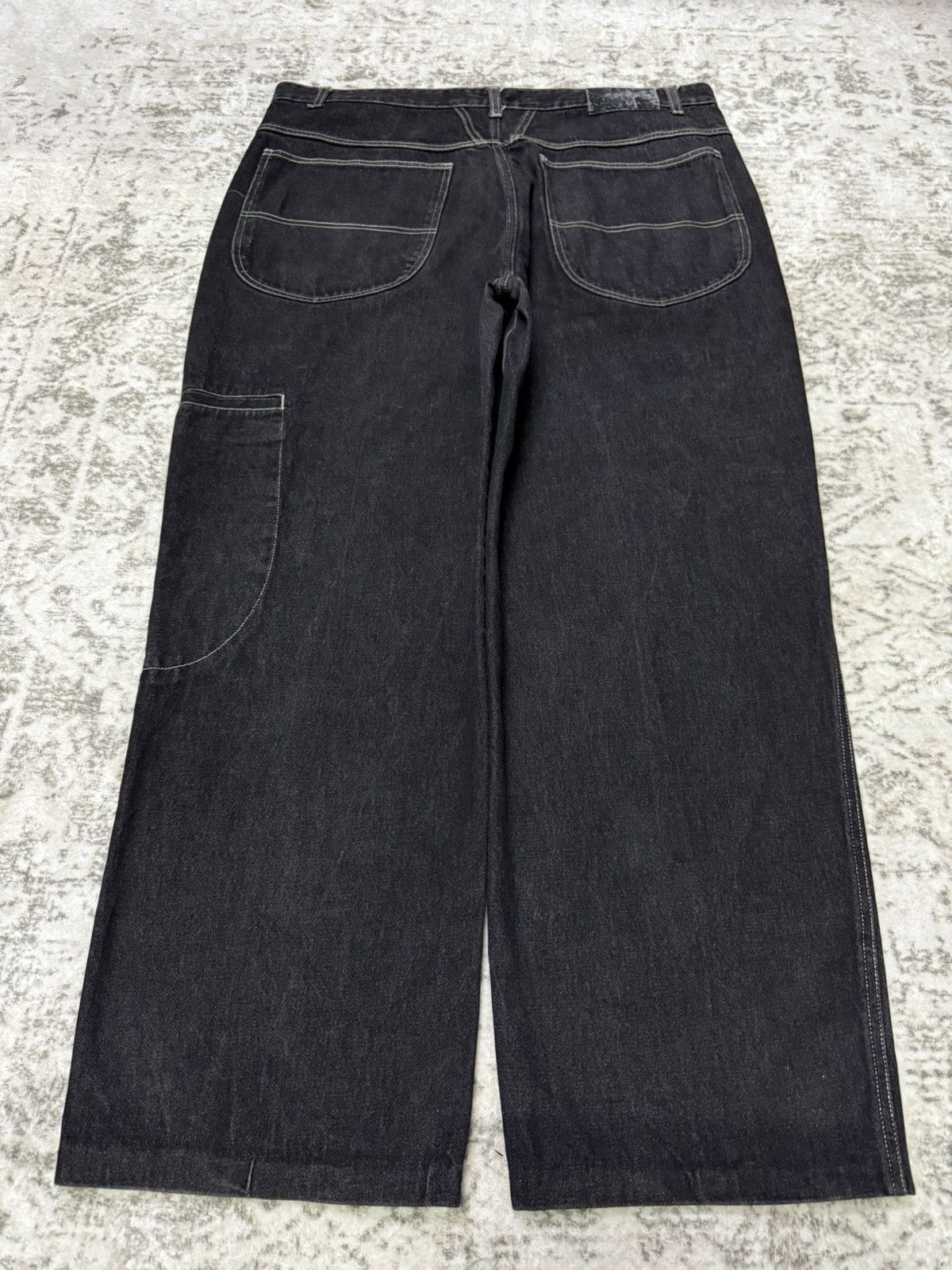 Marithe + Francois Girbaud Girbaud Black Wash Carpenter Loose Denim Pants Size US 40 / EU 56 - 2 Thumbnail
