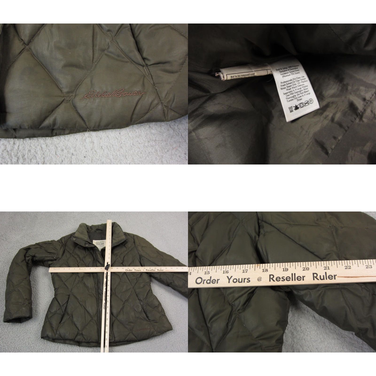 Eddie Bauer VINTAGE Eddie Bauer Jacket Womens Medium Green Down Fill Puffer Zip Stains Size M / US 6-8 / IT 42-44 - 8 Thumbnail