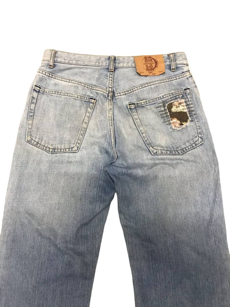 Japanese Brand Vintage KaraKuri Tamashi Koi Fish Embroidery Jeans Size US 32 / EU 48 - 10 Thumbnail