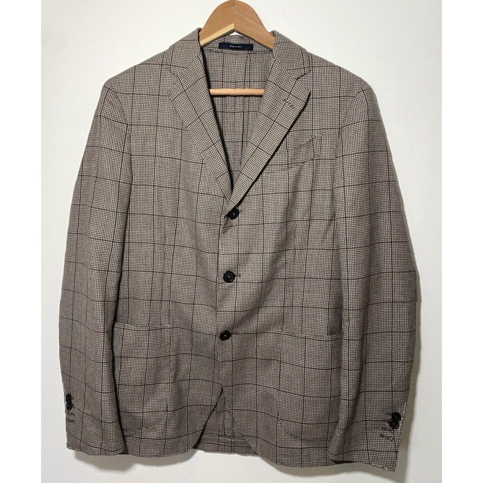 Massimo Dutti Massimo Dutti Wool Sport Coat Jacket Men US 38 Houndstooth Made in Italy Brown NWT Vintage Designer Classic Italian 90s Sport Coat Mens Size US XXS / EU 40 - 2 Thumbnail