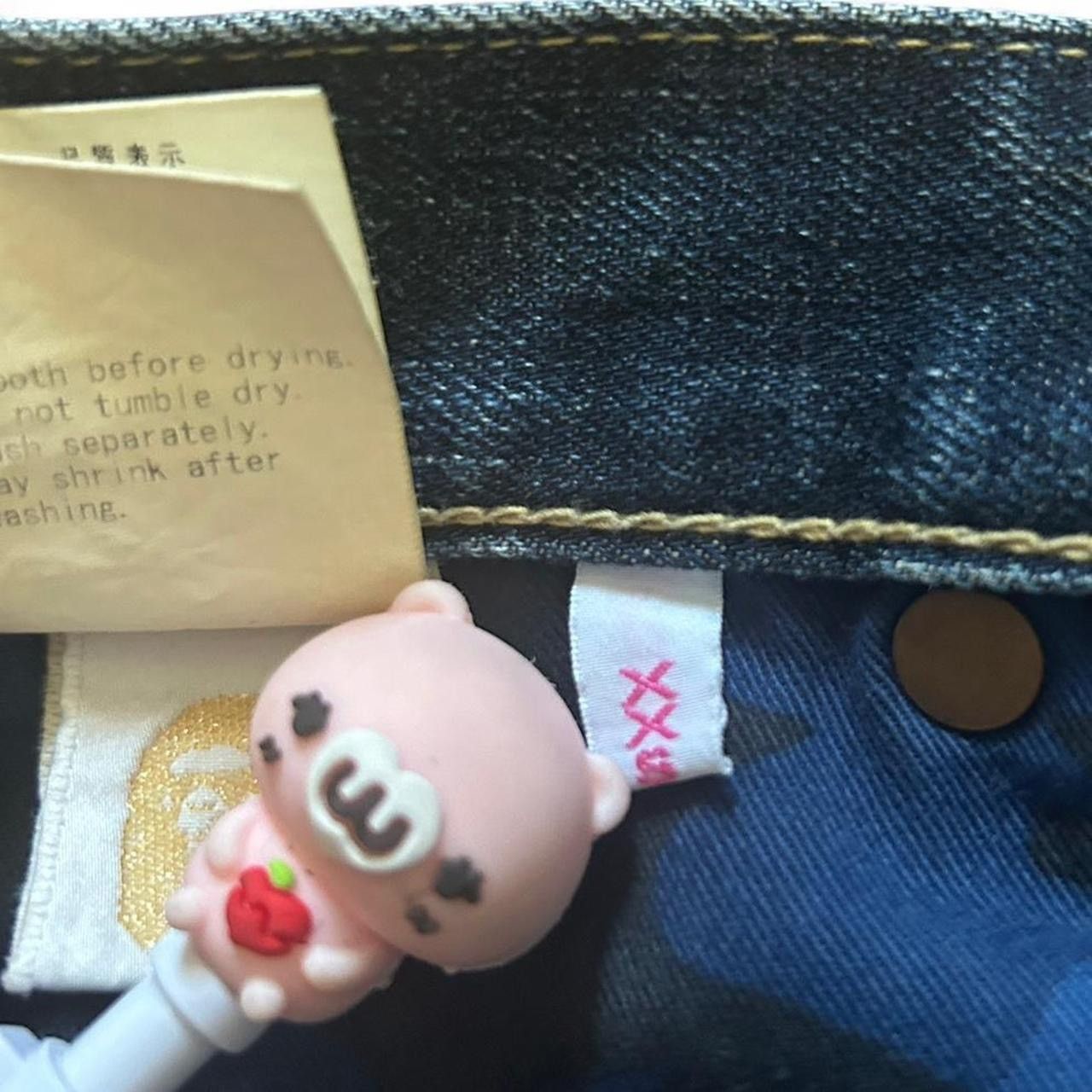 Bape × Vintage Bape Dark Wash Bapehead Denim Skirt Size 29" - 7 Thumbnail