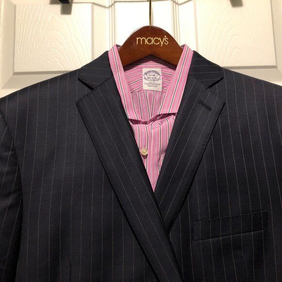 Saks Fifth Avenue Saks fifth avenue men's navy 100%wool 2pc suit size:46R Size 46R - 3 Thumbnail