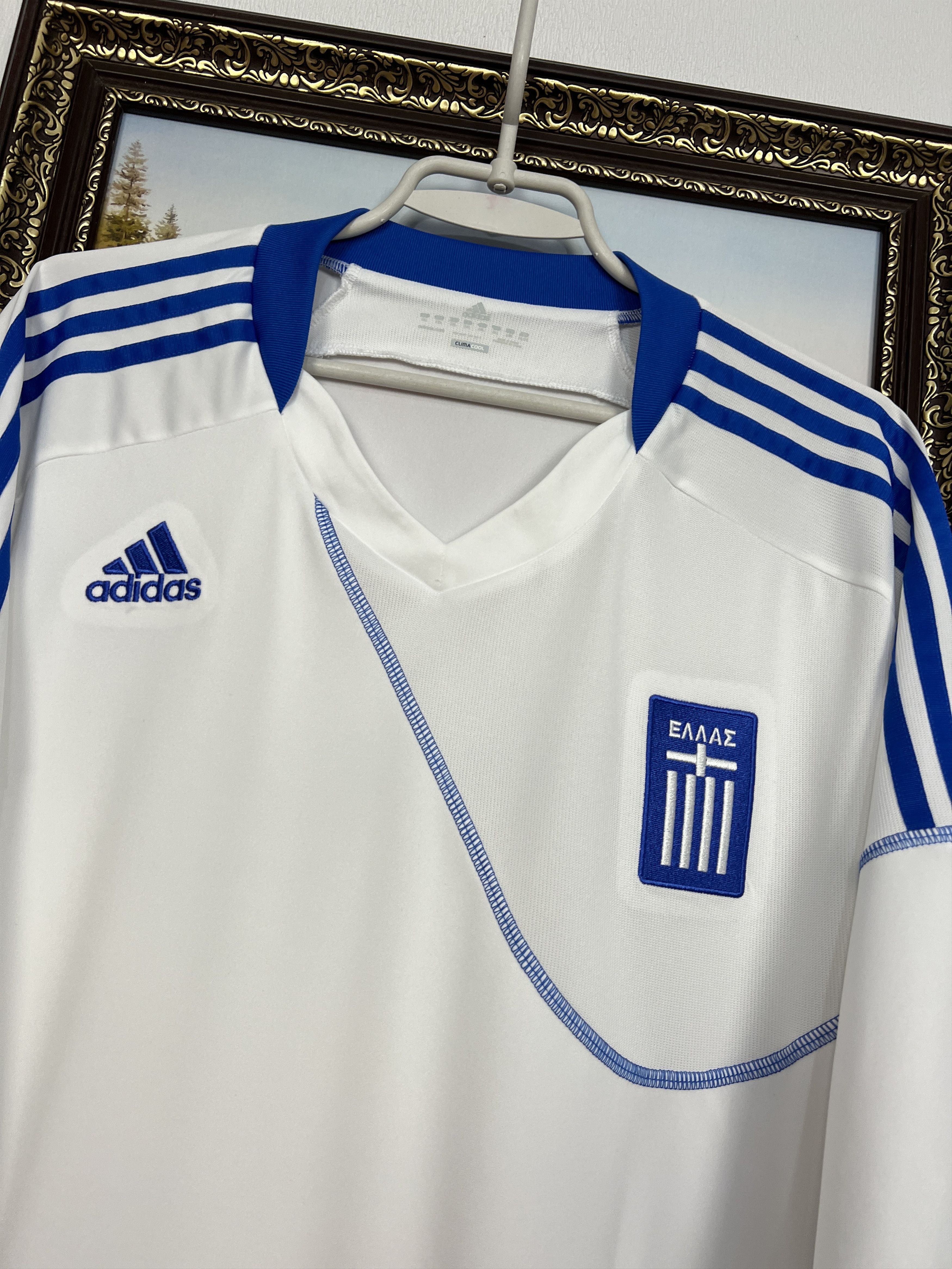 Adidas Greece Home football shirt Soccer National Jersey Trikot Size US XXL / EU 58 / 5 - 3 Thumbnail