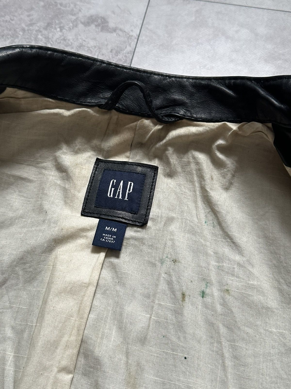 Gap × Vintage Vintage GAP Leather Black Belted Leather Biker Jacket Size M / US 6-8 / IT 42-44 - 8 Thumbnail