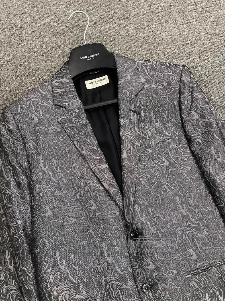 Saint Laurent Paris Saint Laurent Paris Water Ripple Silver Thread Silk Suit Size US S / EU 44-46 / 1 - 3 Thumbnail