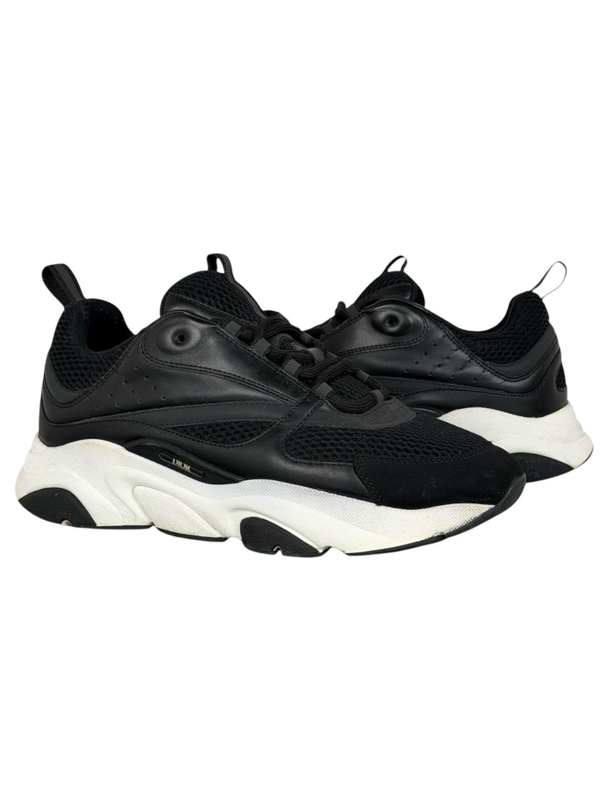 Dior Dior B22 Black White Leather Trainers Size US 10 / EU 43 - 1 Thumbnail